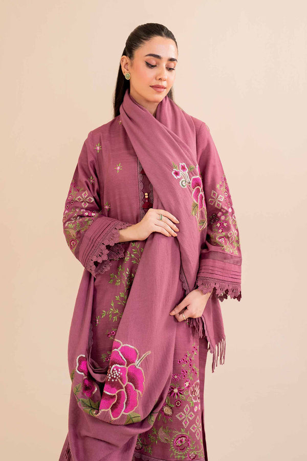 3 Piece  Embroidered Winter Collection Suit  