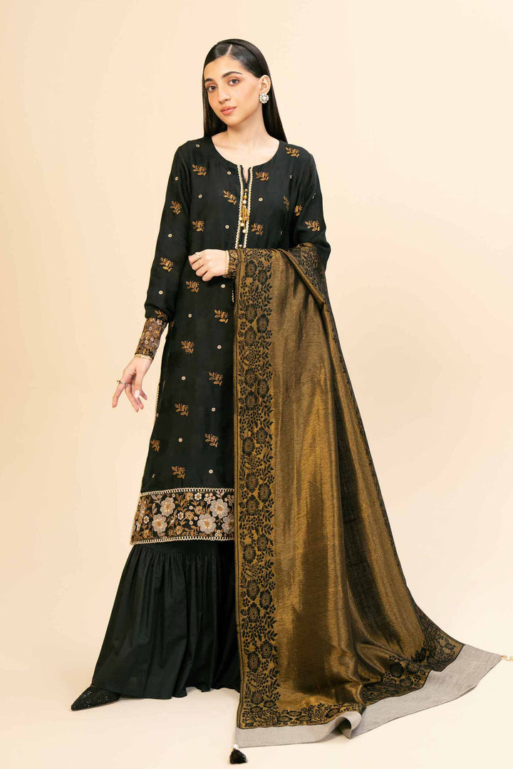 3 Piece  Jacquard Embroidered Winter Collection Suit  