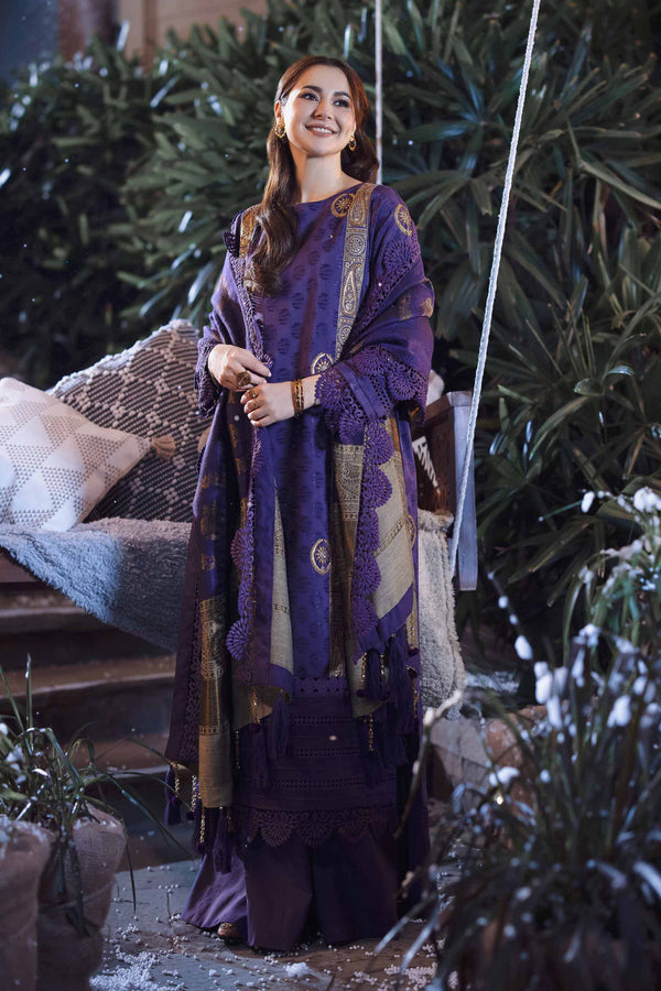 3 Piece  Jacquard Embroidered Winter Collection Suit  