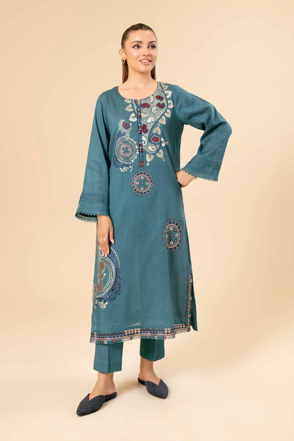 2 Piece - Dyed Embroidered Suit - 42404666