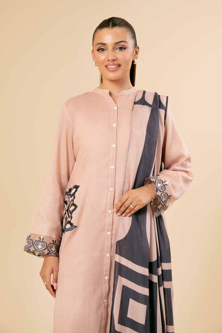 3 Piece  Embroidered Winter Collection Suit  