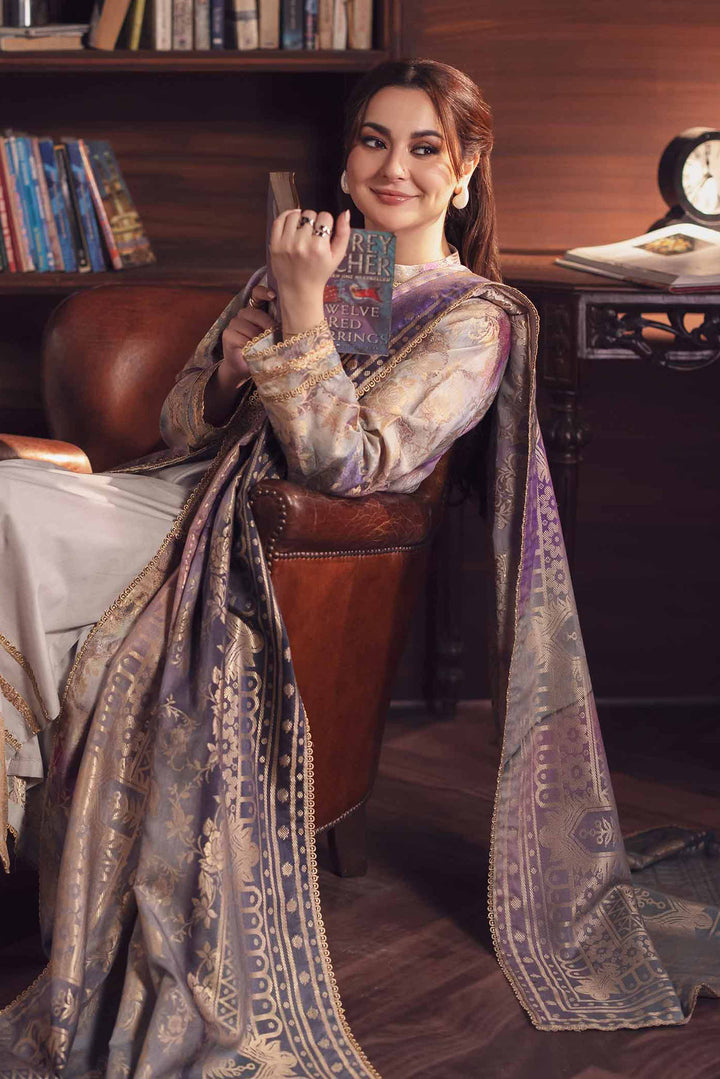 3 Piece  Digital Printed Jacquard Embroidered Winter Collection Suit  