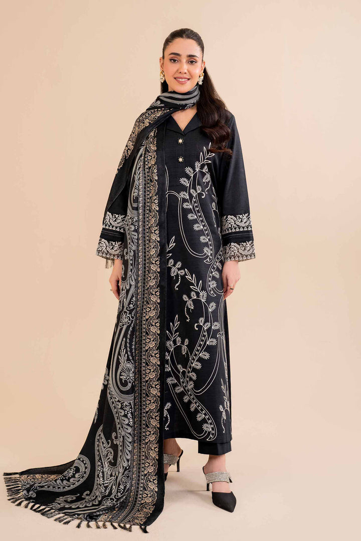 3 Piece  Embroidered Winter Collection Suit  