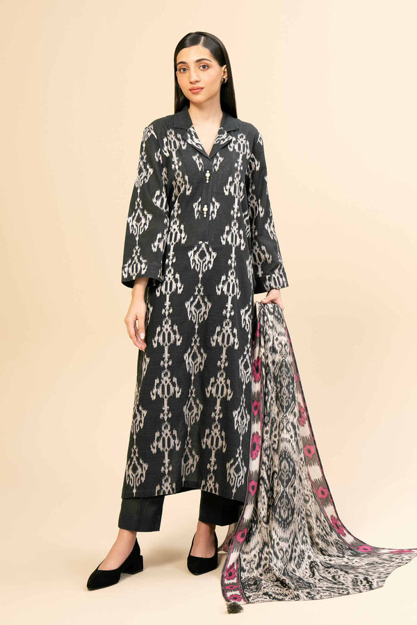 3 Piece  Embroidered Winter Collection Suit  