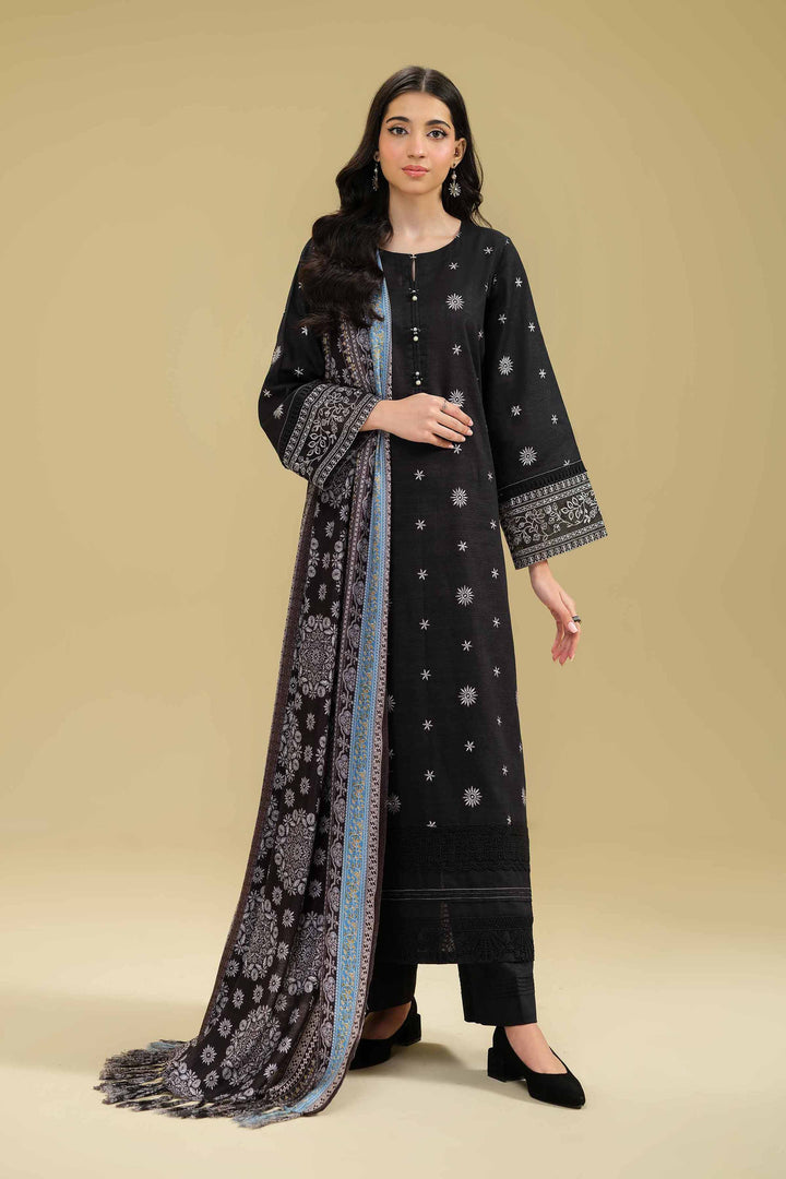 3 Piece  Embroidered Winter Collection Suit  