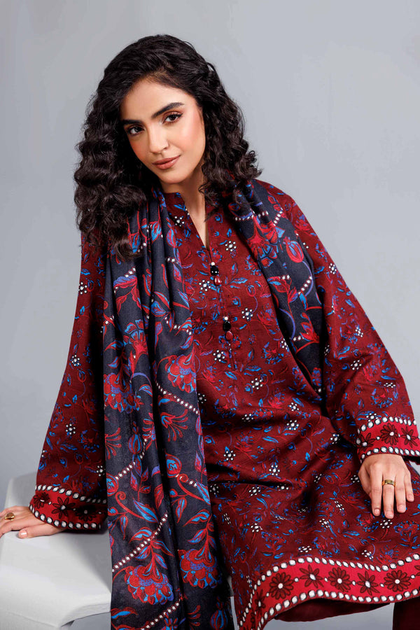 3 Piece  Printed Loose Fabric Winter Vol-1