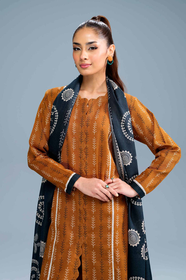 3 Piece  Printed Loose Fabric Winter Vol-1