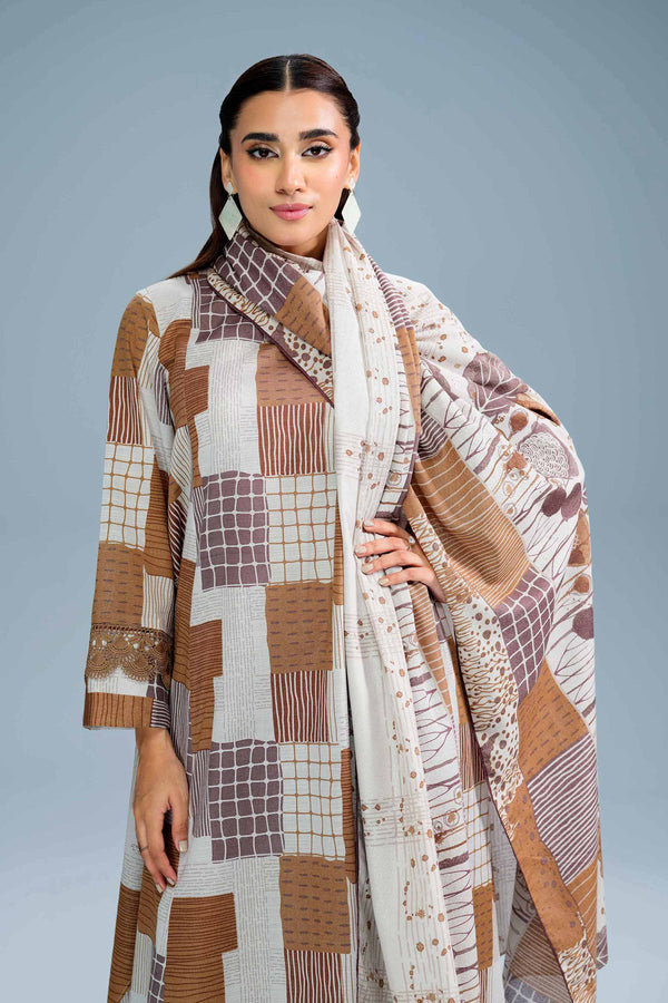 3 Piece  Printed Loose Fabric Winter Vol-1