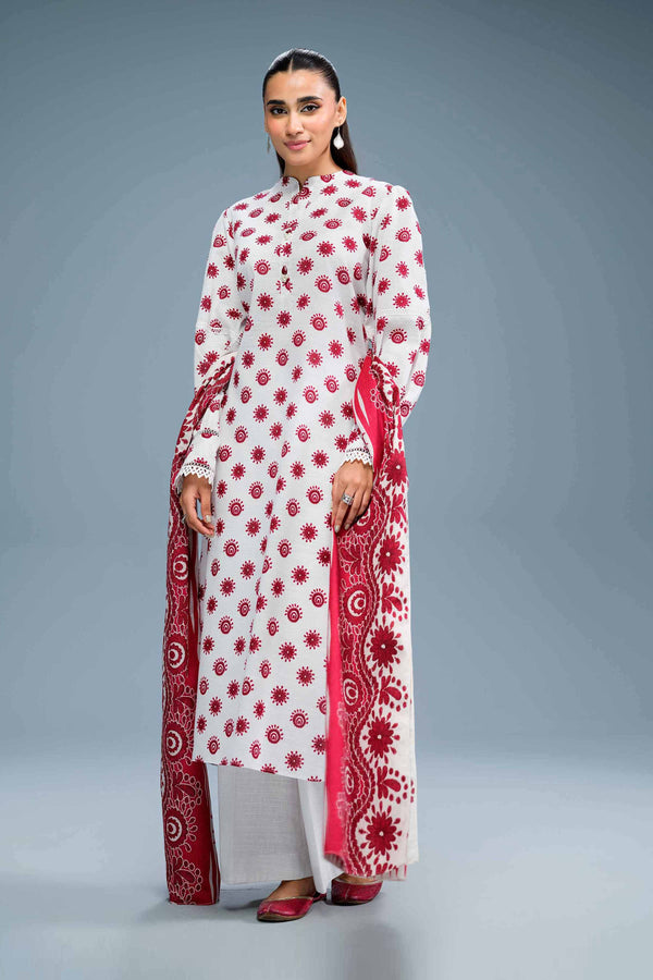 3 Piece  Printed Loose Fabric Winter Vol-1