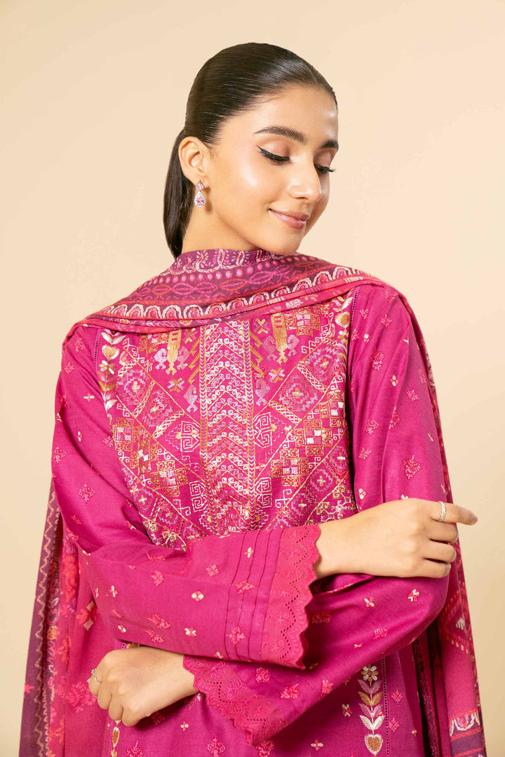 3 Piece  Printed Embroidered Unstitched Suit South Collection Winter 2024