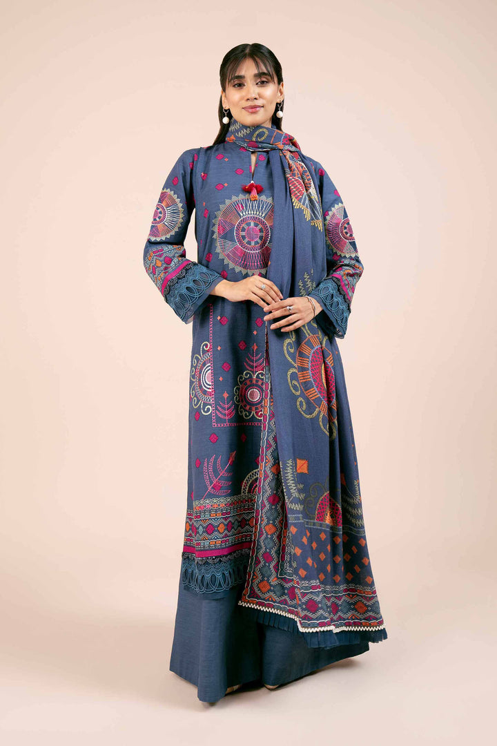 3 Piece  Printed Embroidered Unstitched Suit South Collection Winter 2024