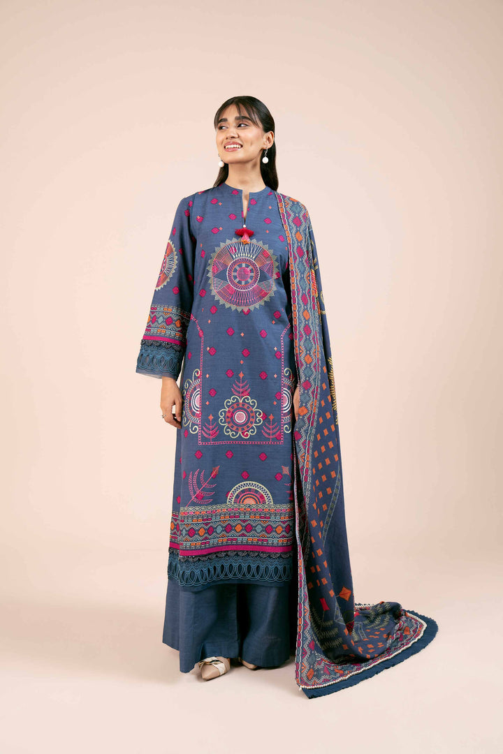 3 Piece  Printed Embroidered Unstitched Suit South Collection Winter 2024