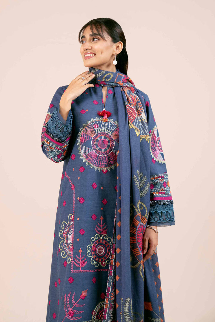 3 Piece  Printed Embroidered Unstitched Suit South Collection Winter 2024