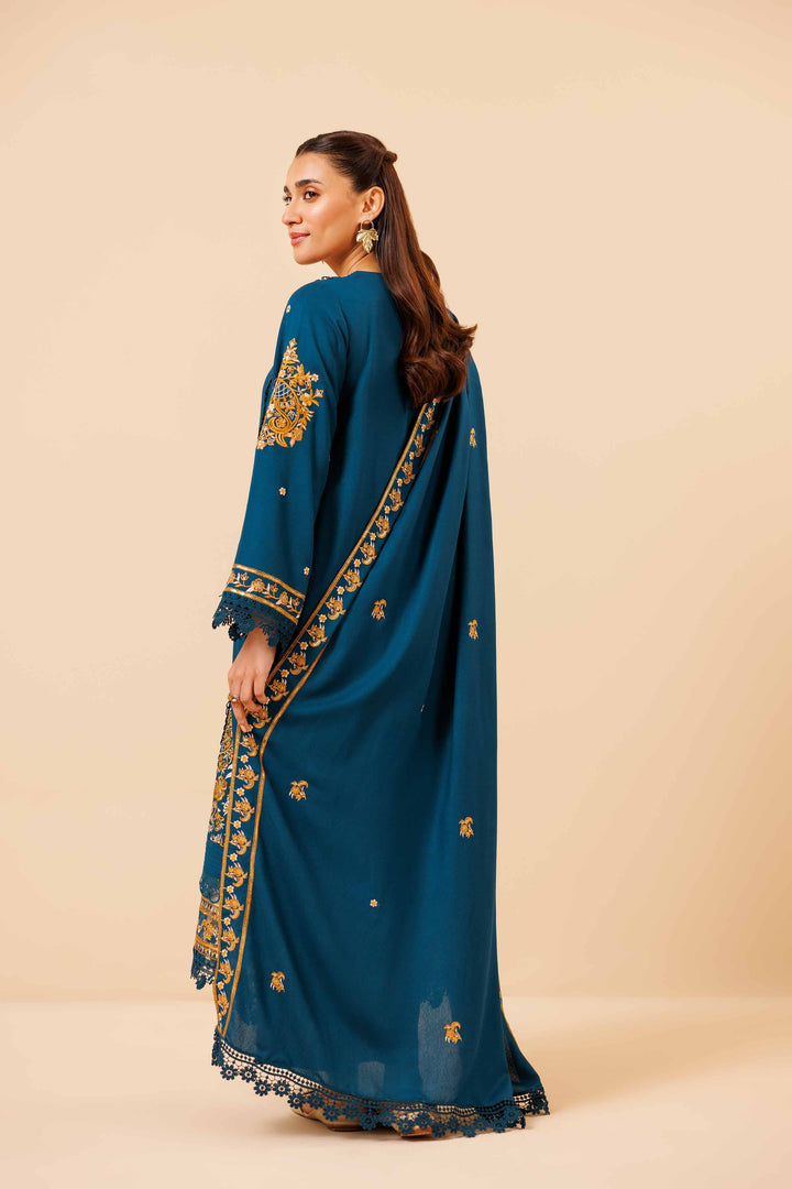 3 Piece  Embroidered Unstitched Suit Winter 2024