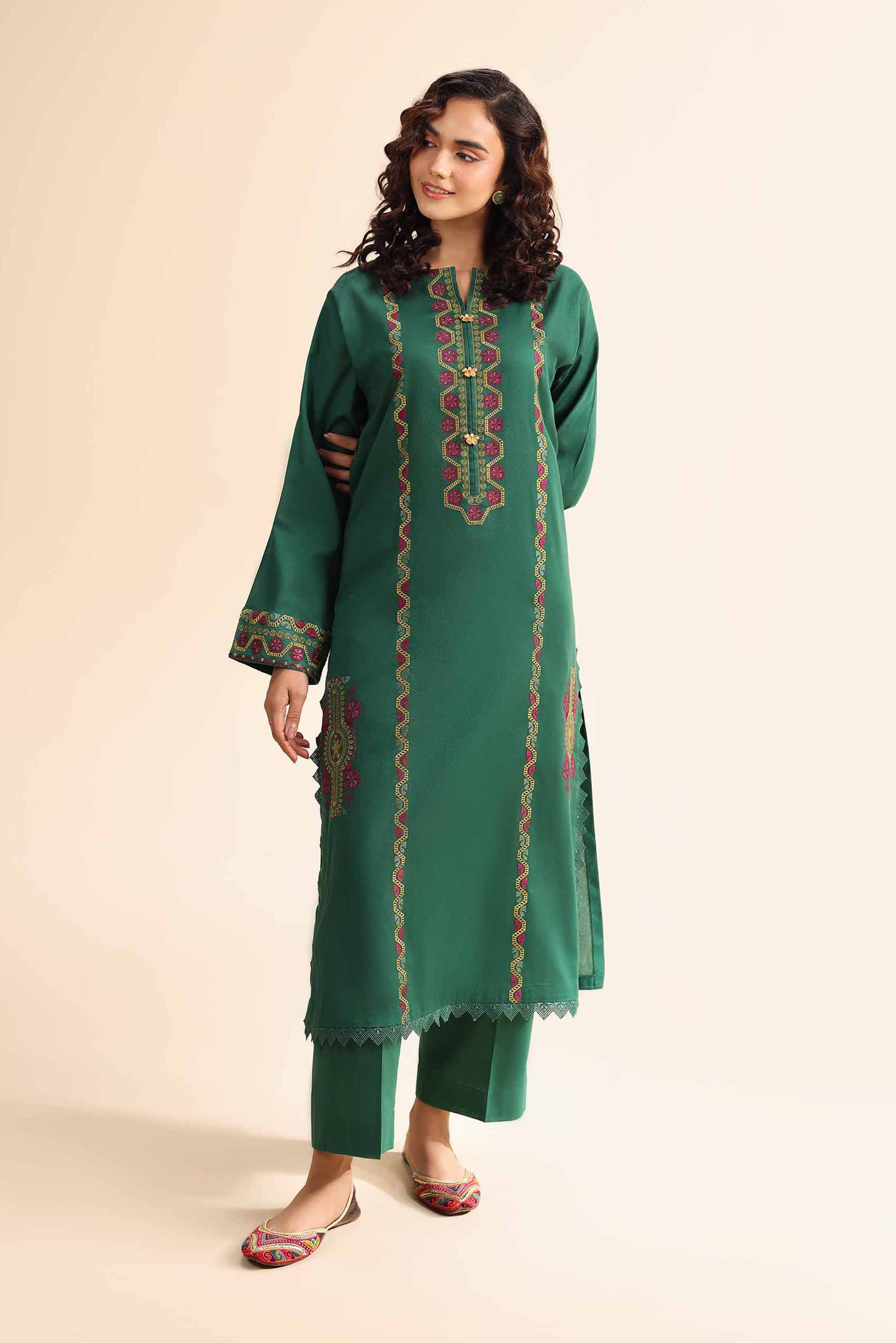 2 Piece - Dyed Embroidered Suit - 42501002 for Women - Unstitched Collection | Nishat | Shop Online