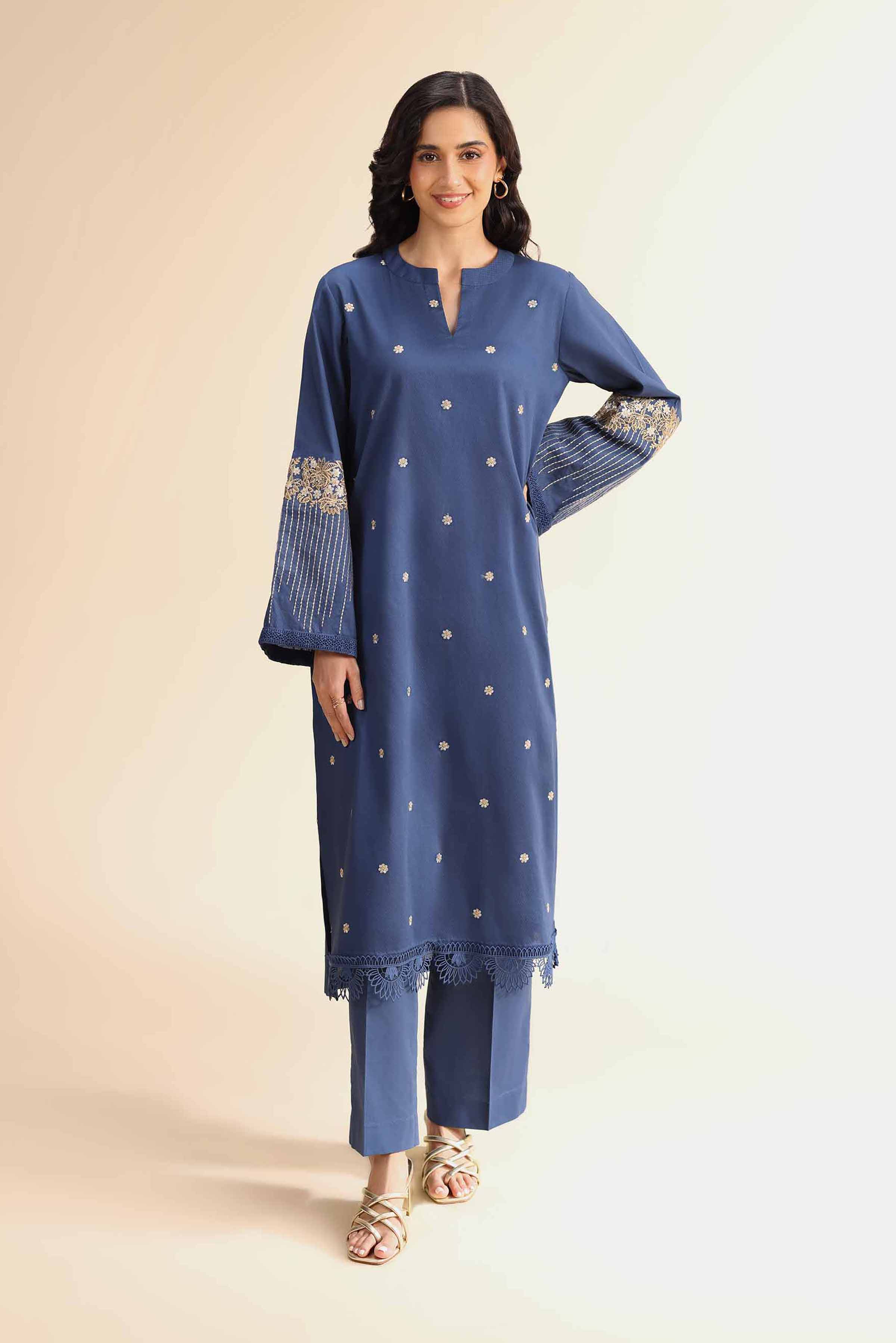 2 Piece - Dyed Embroidered Suit - 42501005 for Women - Unstitched Collection | Nishat | Shop Online