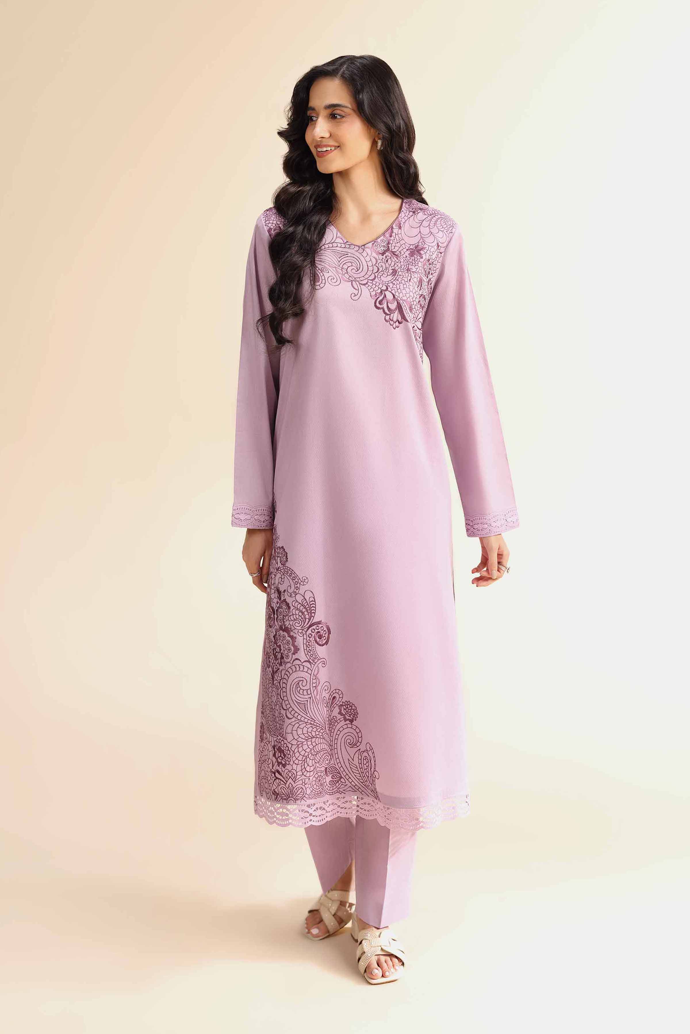 2 Piece - Dyed Embroidered Suit - 42501010 for Women - Unstitched Collection | Nishat | Shop Online