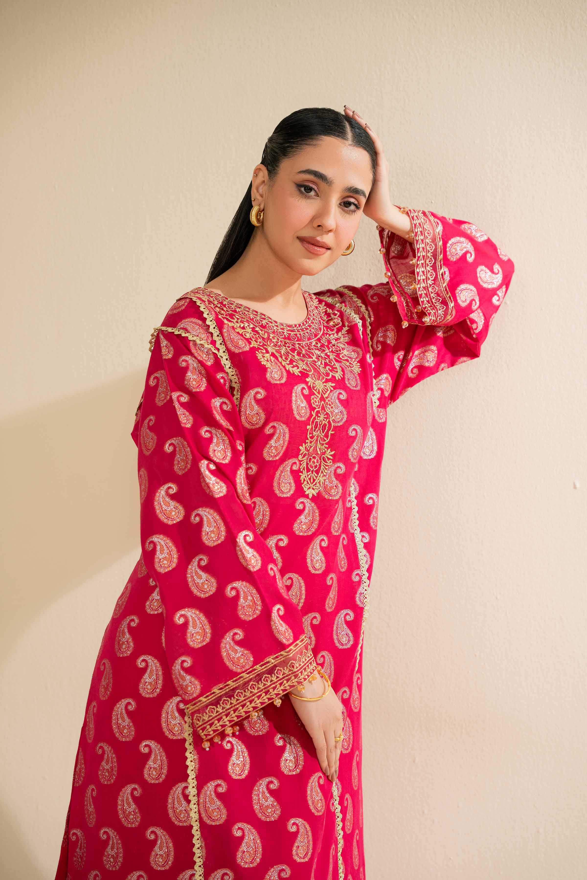 2 Piece - Jacquard Embroidered Suit - 42501021 for Women - Unstitched Collection | Nishat | Shop Online
