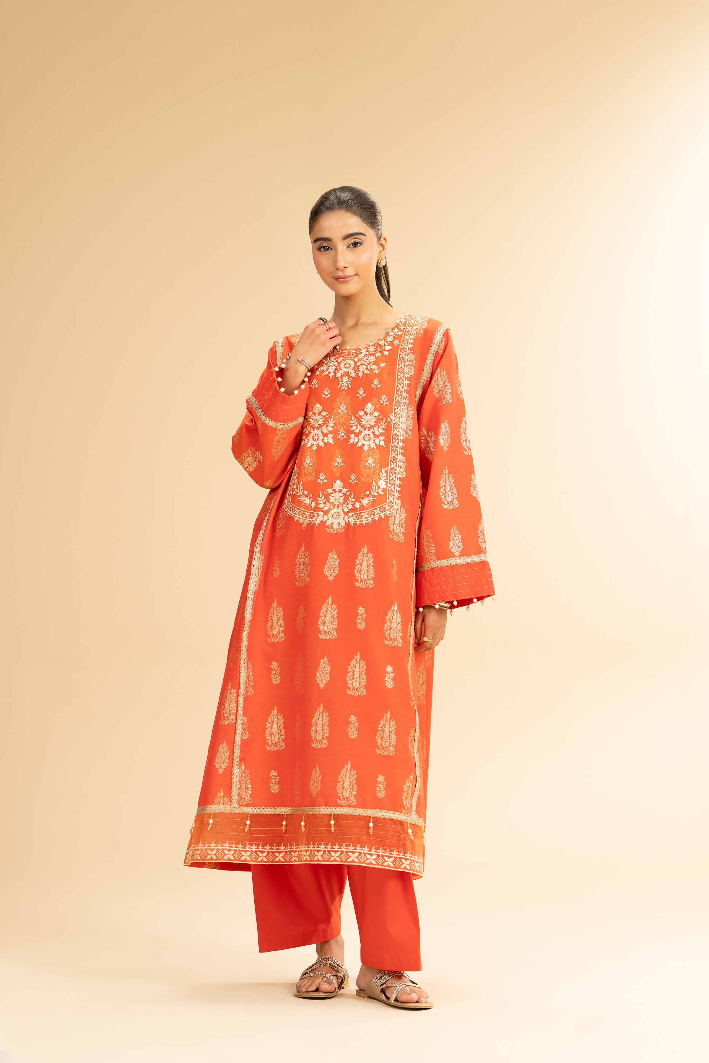 2 Piece - Jacquard Embroidered Suit - 42501022 for Women - Unstitched Collection | Nishat | Shop Online