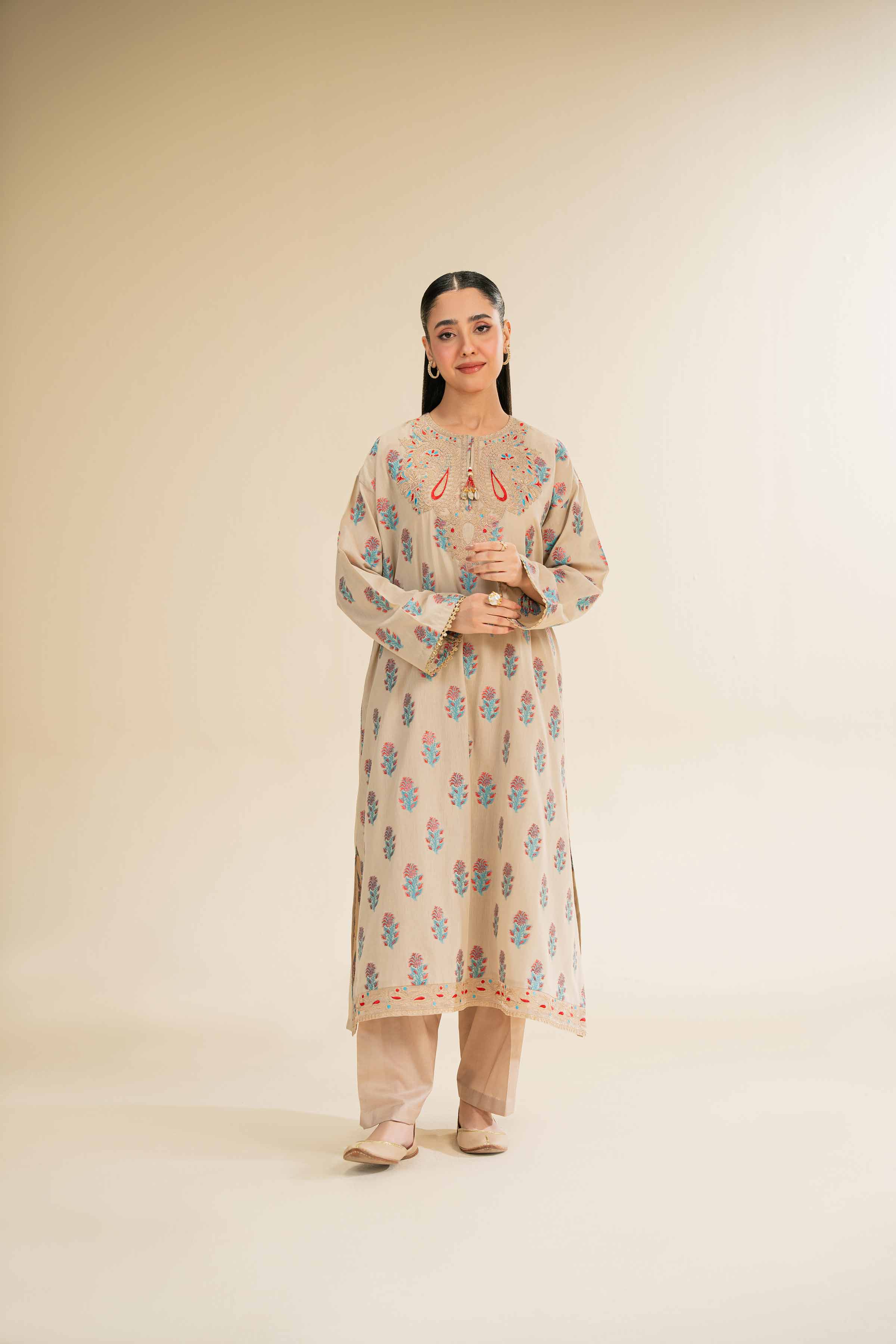 2 Piece - Jacquard Embroidered Suit - 42501024 for Women - Unstitched Collection | Nishat | Shop Online