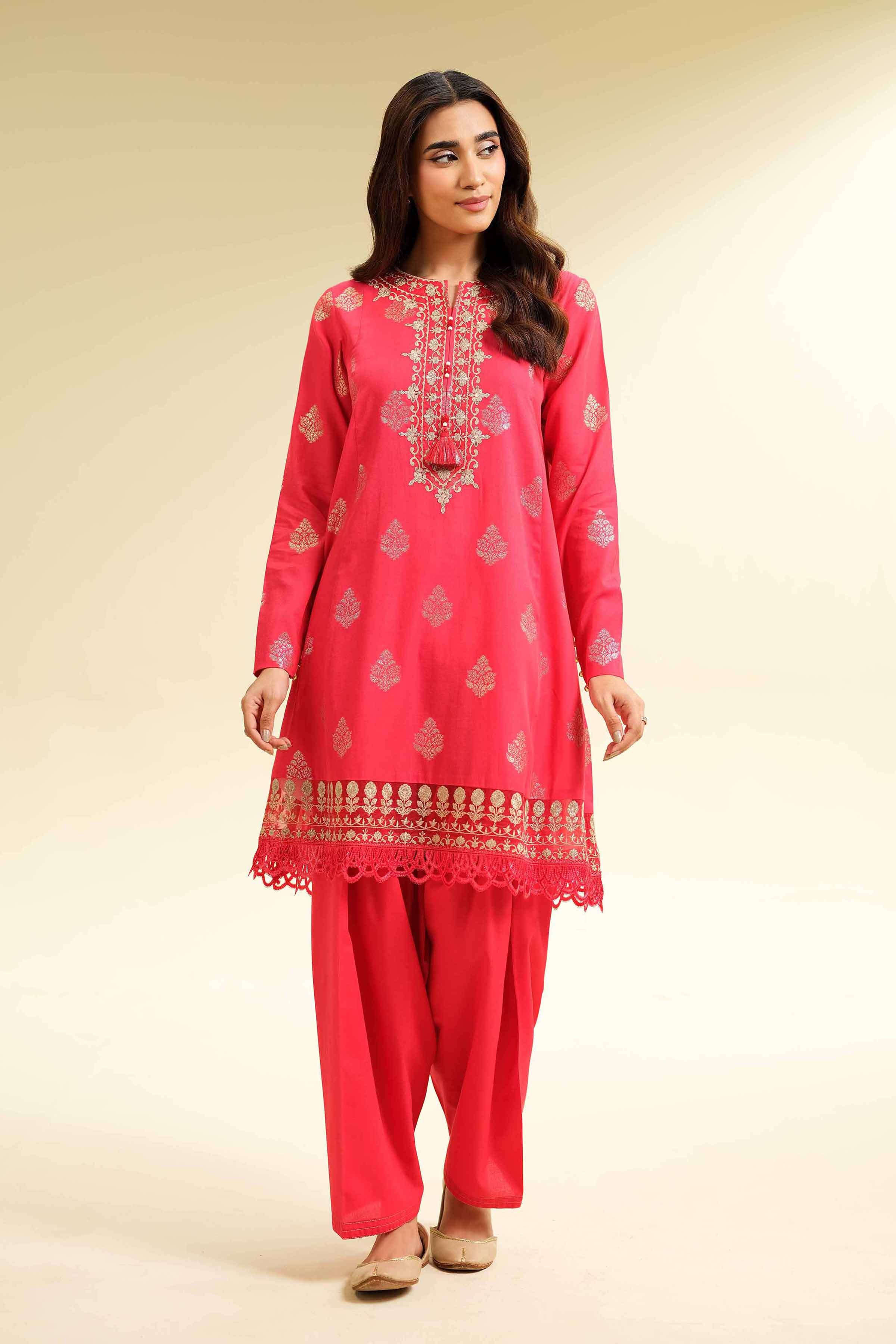 2 Piece - Jacquard Embroidered Suit - 42501025 for Women - Unstitched Collection | Nishat | Shop Online