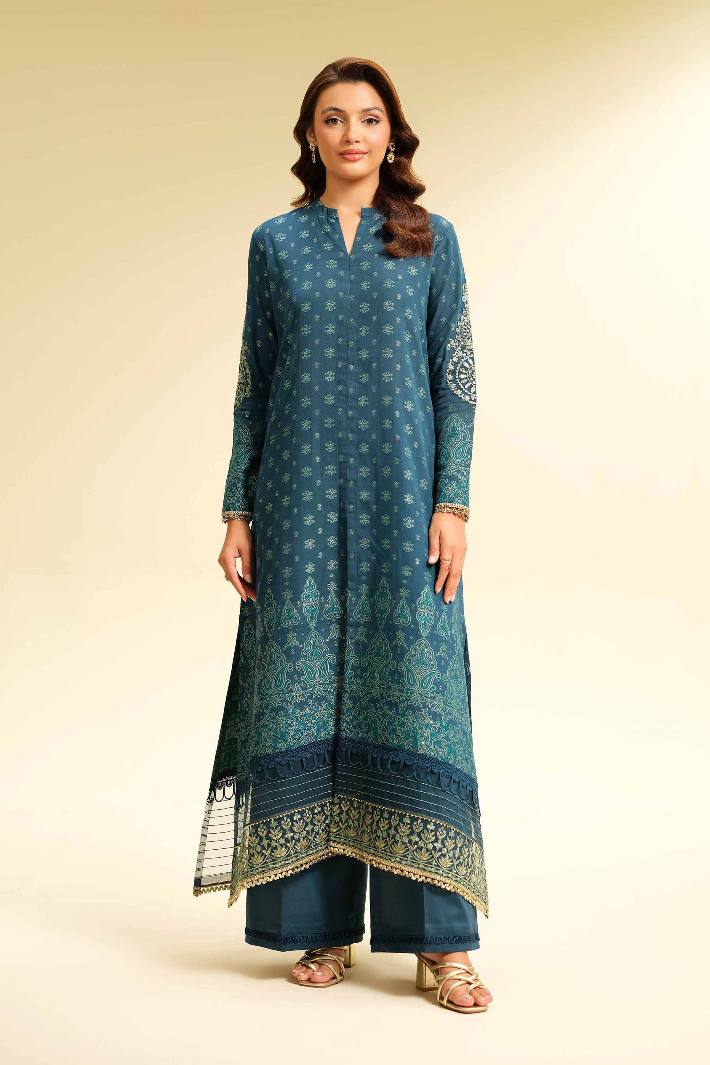 2 Piece - Jacquard Embroidered Suit - 42501029 for Women - Unstitched Collection | Nishat | Shop Online