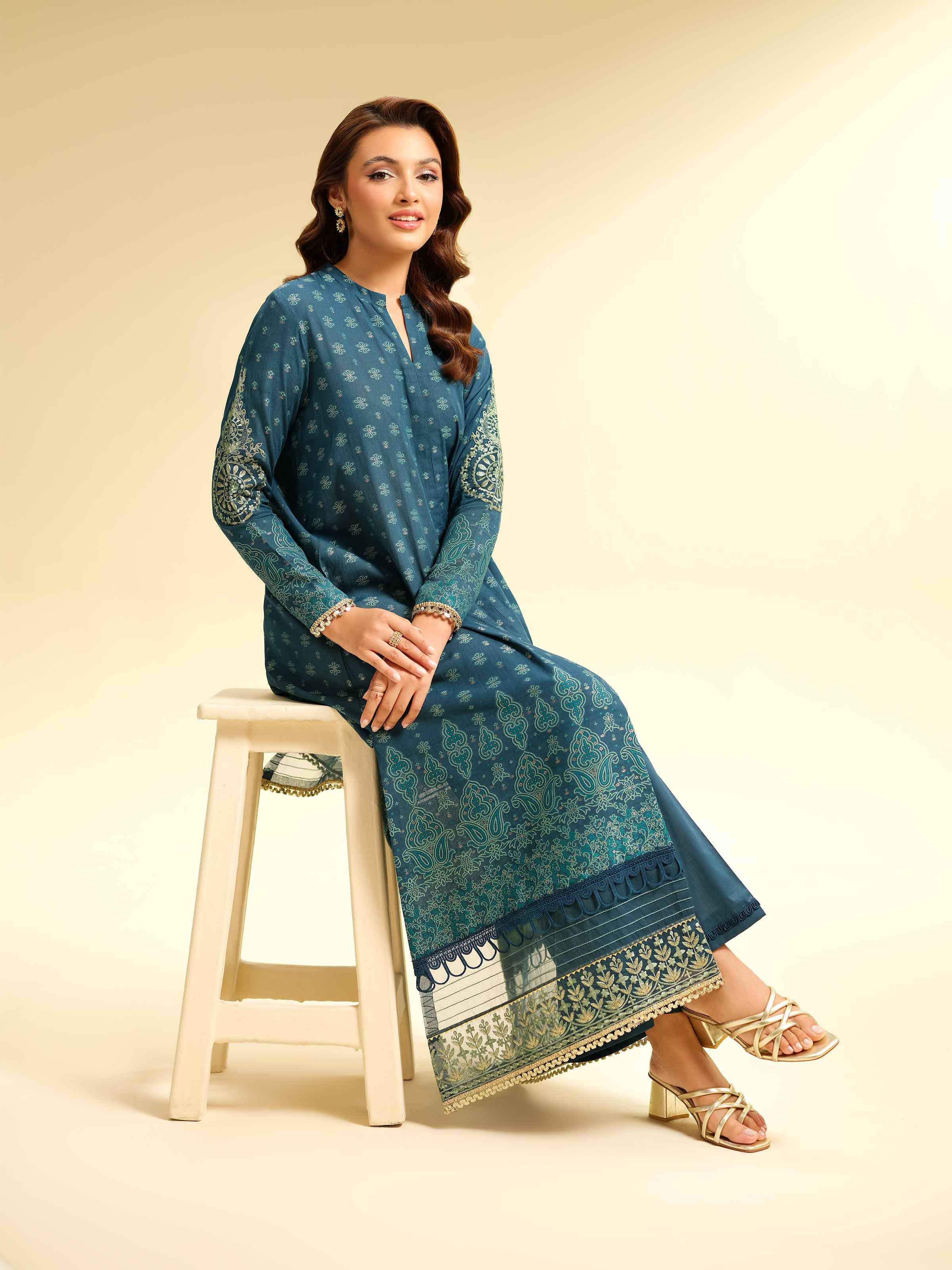 2 Piece - Jacquard Embroidered Suit - 42501029 for Women - Unstitched Collection | Nishat | Shop Online