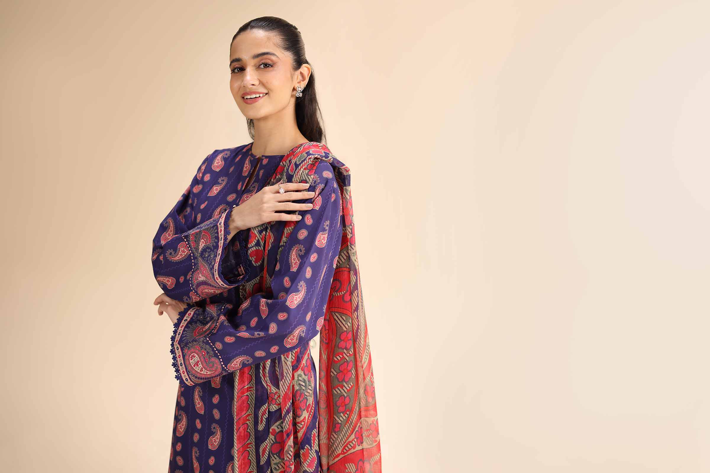 2 Piece - Printed Suit - 42501034 for Women - Unstitched Collection | Nishat | Shop Online