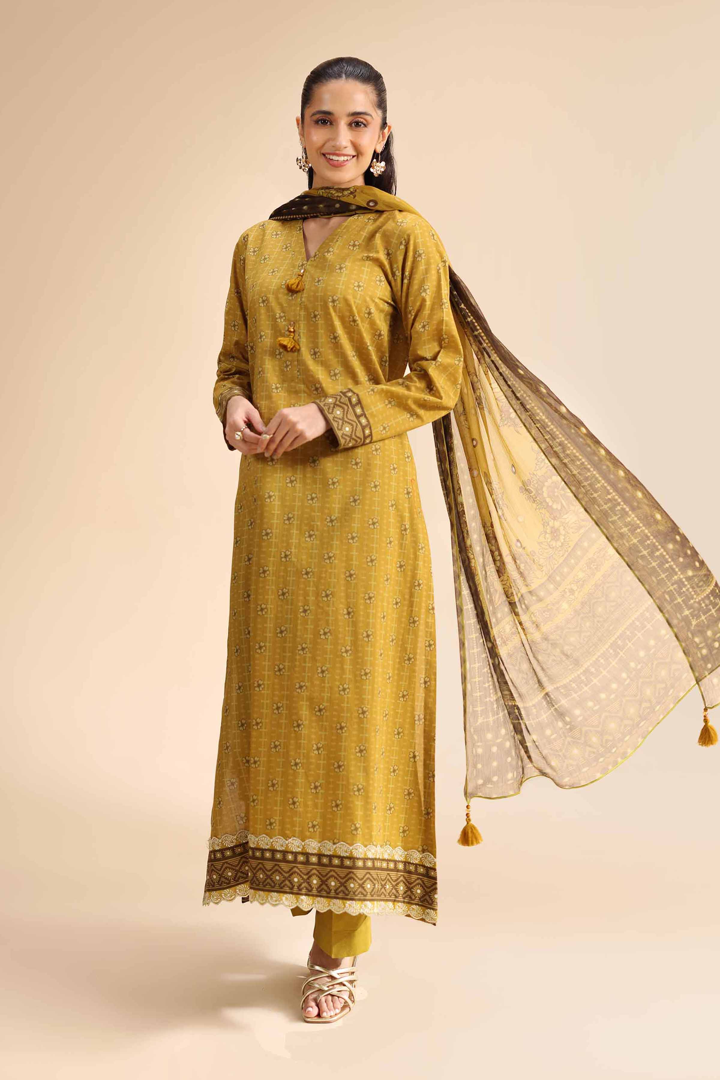 2 Piece - Printed Suit - 42501035 for Women - Unstitched Collection | Nishat | Shop Online