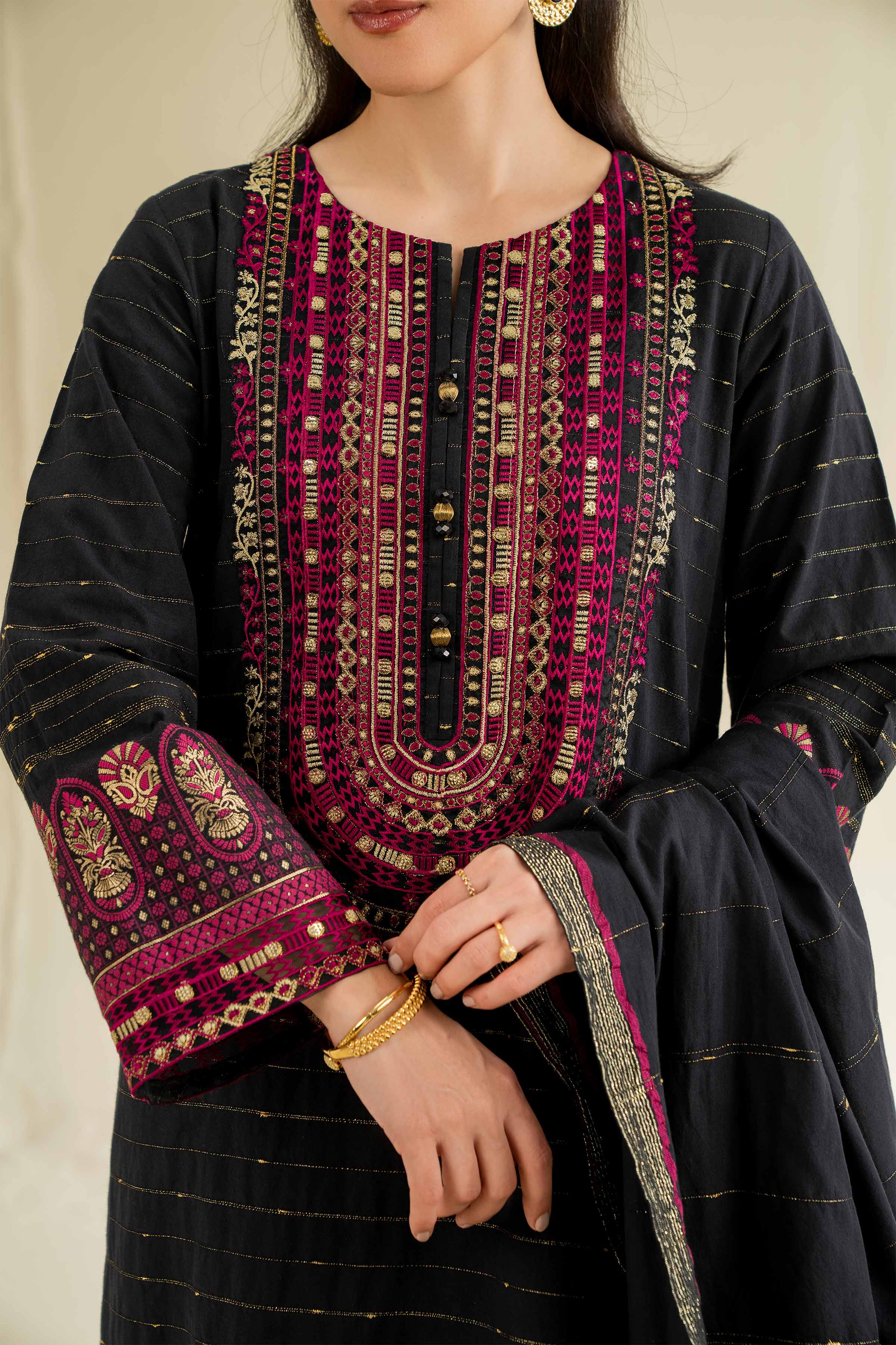 3 Piece - Jacquard Embroidered Suit - 42501041 for Women - Unstitched Collection | Nishat | Shop Online