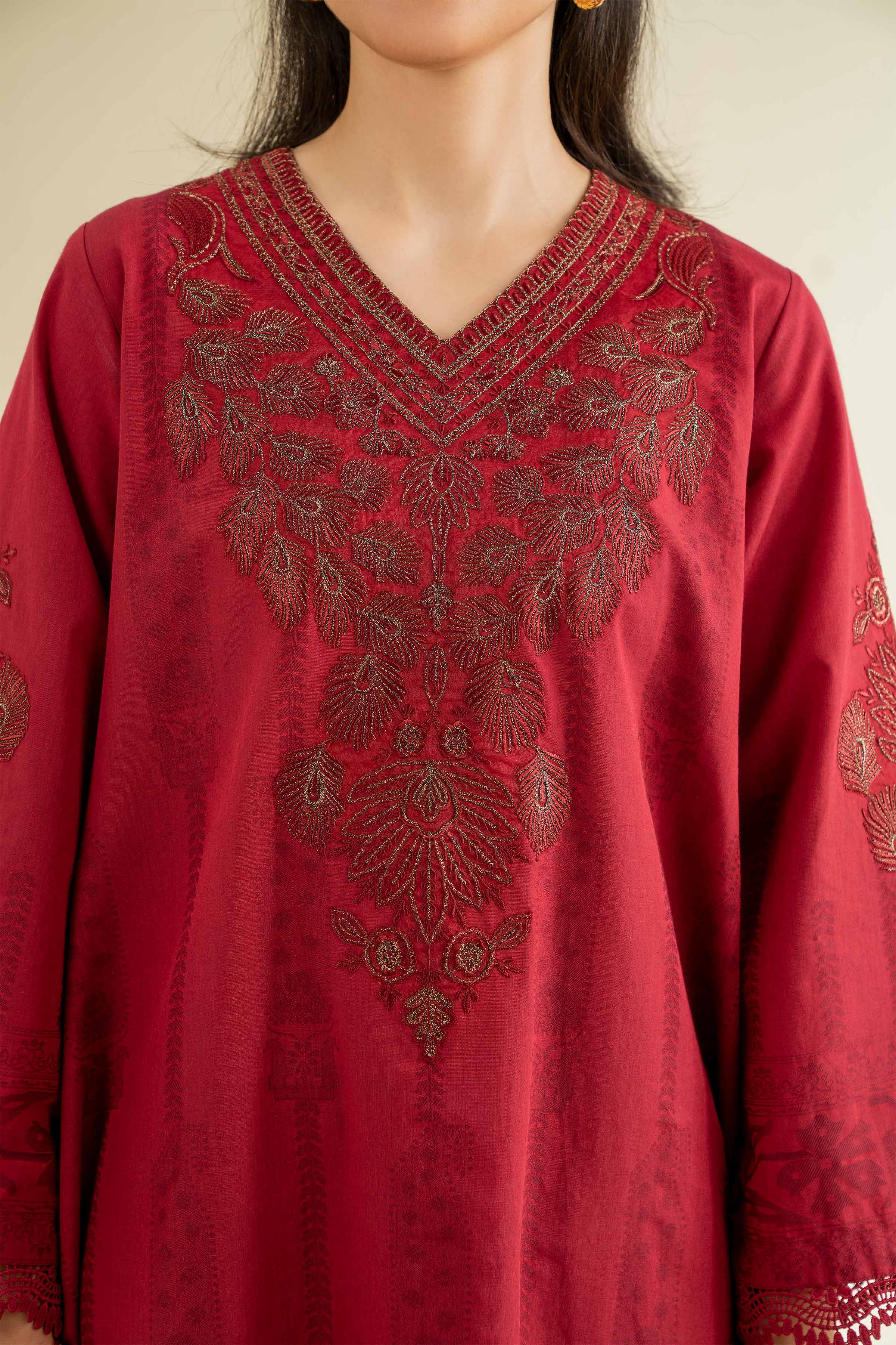 3 Piece - Jacquard Embroidered Suit - 42501042 for Women - Unstitched Collection | Nishat | Shop Online