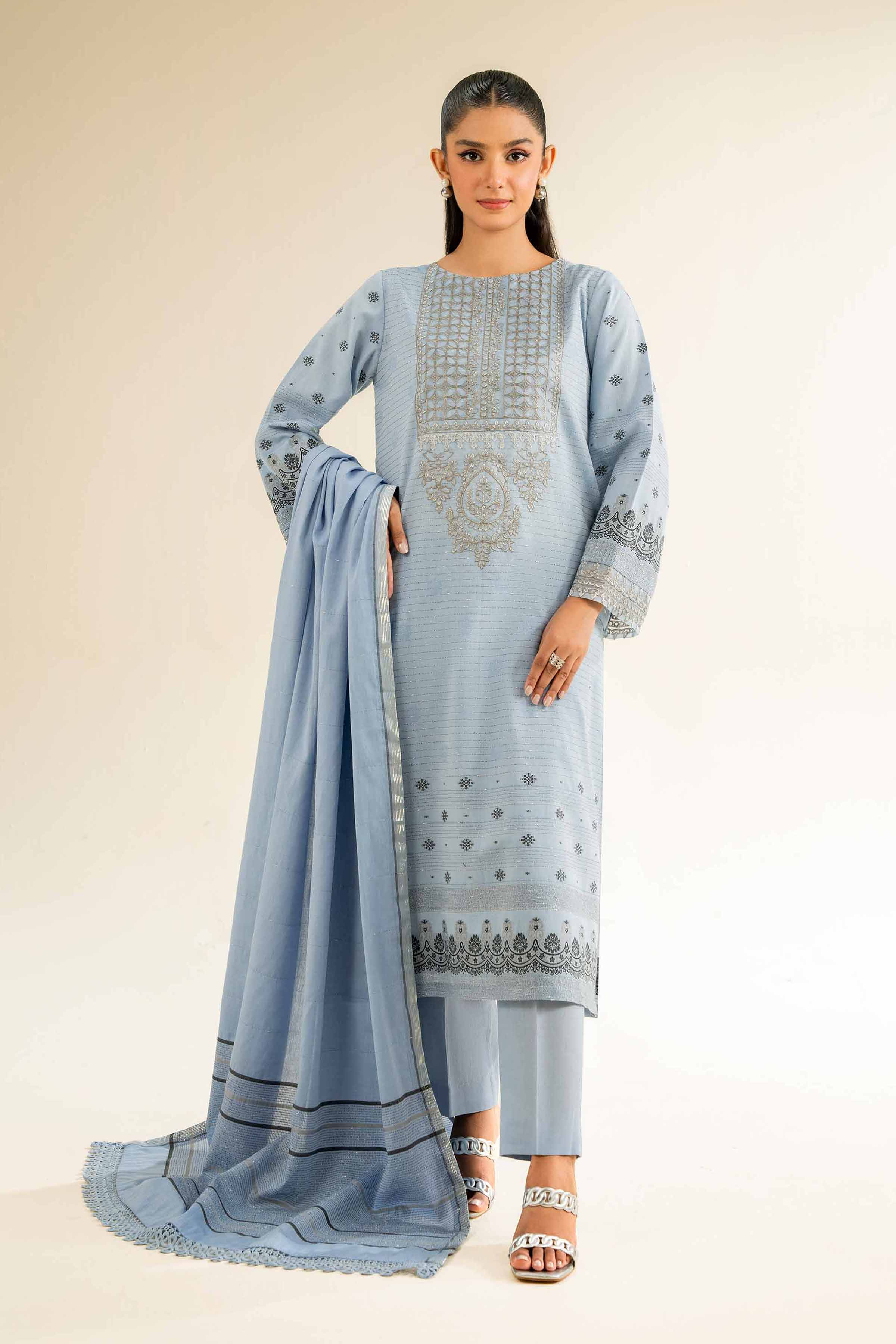 3 Piece - Jacquard Embroidered Suit - 42501043 for Women - Unstitched Collection | Nishat | Shop Online