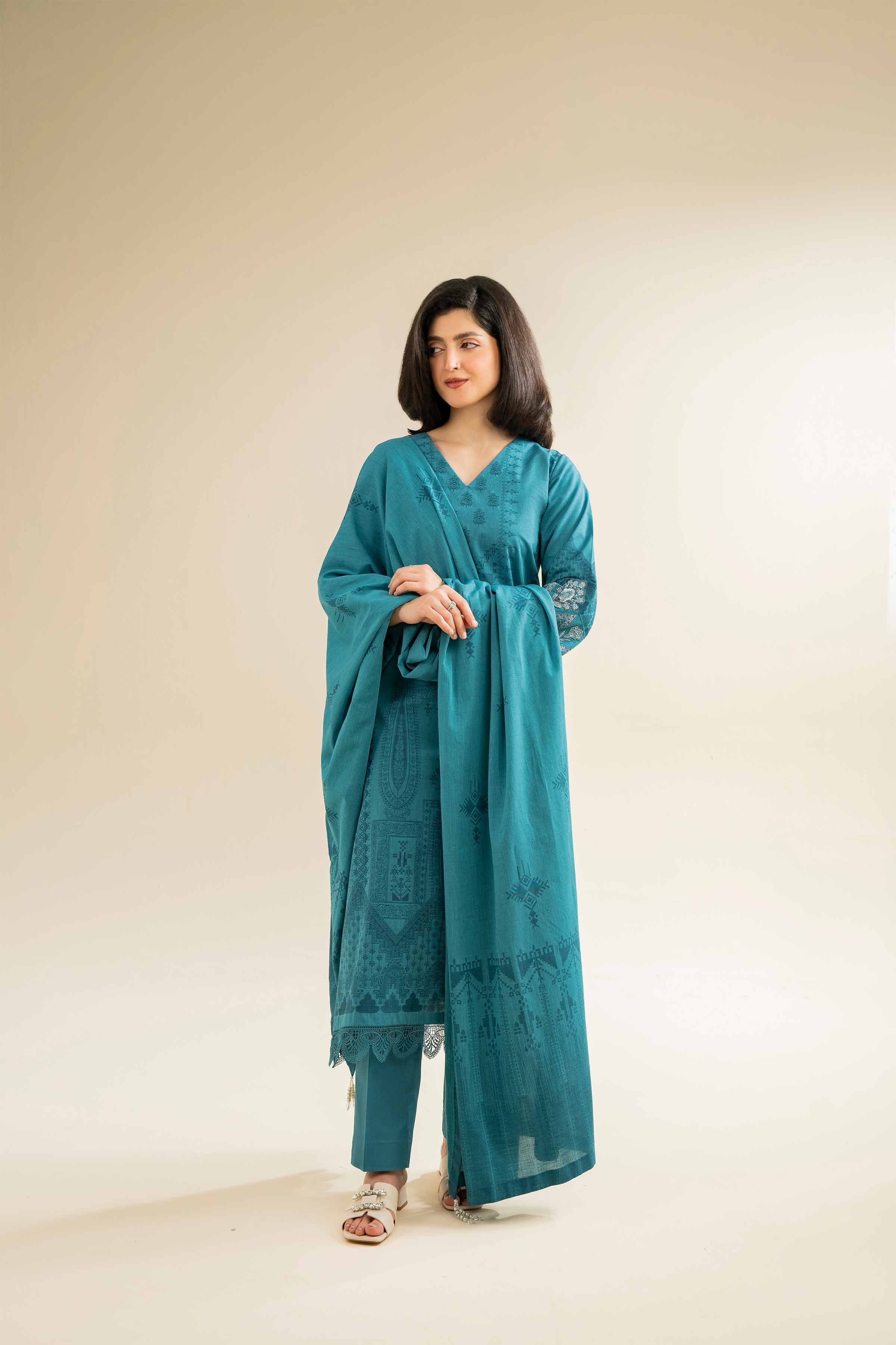 3 Piece - Jacquard Embroidered Suit - 42501044 for Women - Unstitched Collection | Nishat | Shop Online