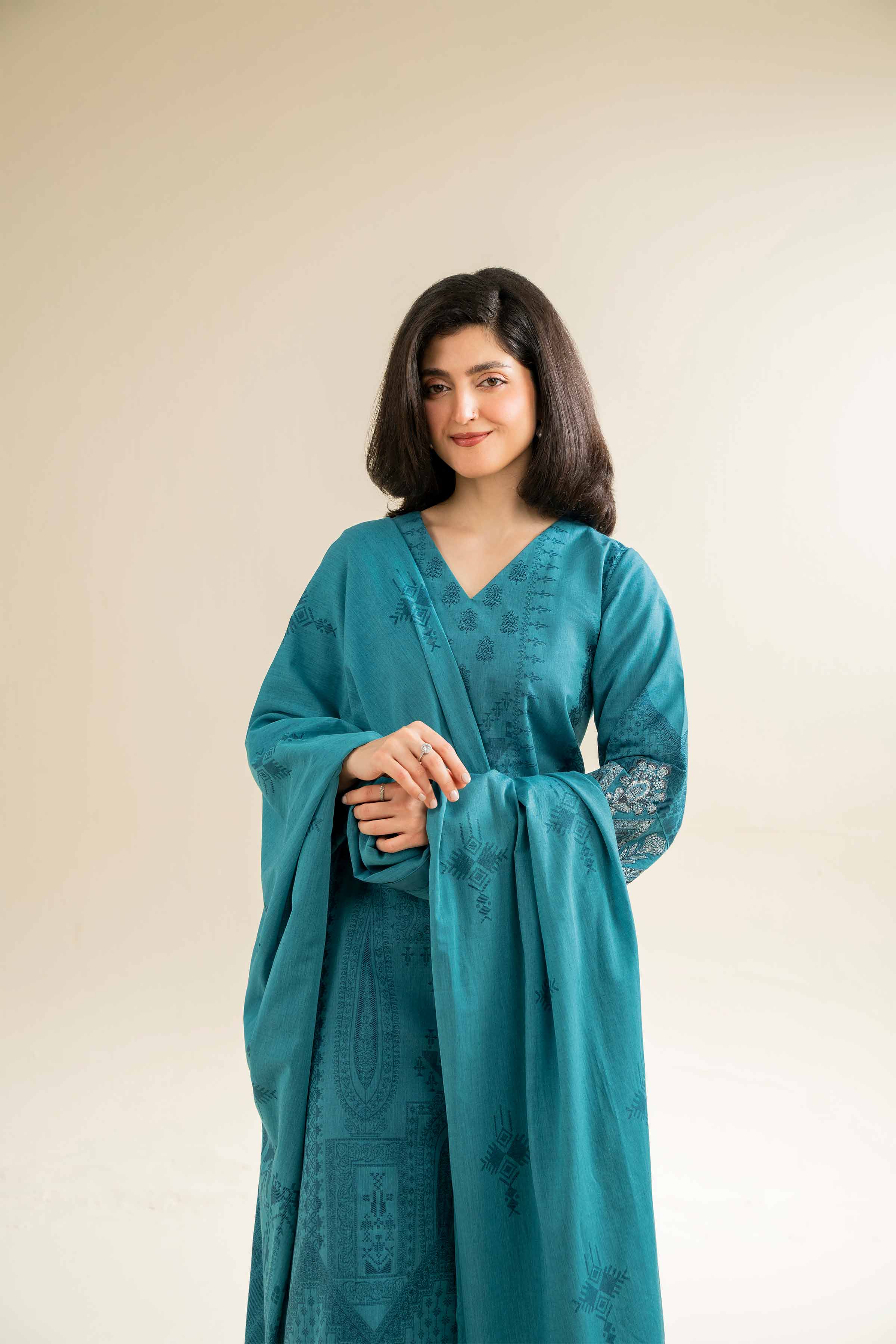 3 Piece - Jacquard Embroidered Suit - 42501044 for Women - Unstitched Collection | Nishat | Shop Online