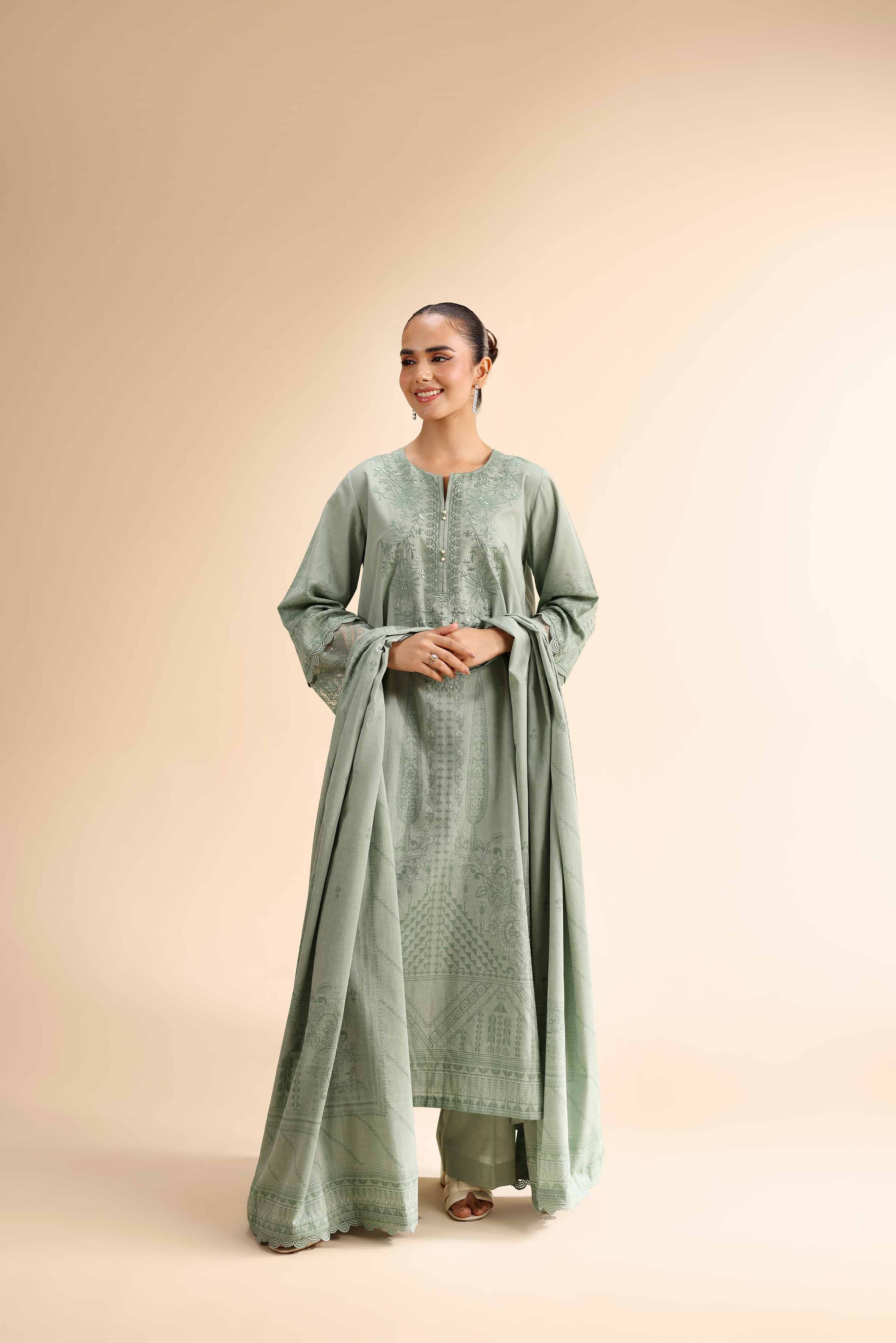 3 Piece - Jacquard Embroidered Suit - 42501046 for Women - Unstitched Collection | Nishat | Shop Online