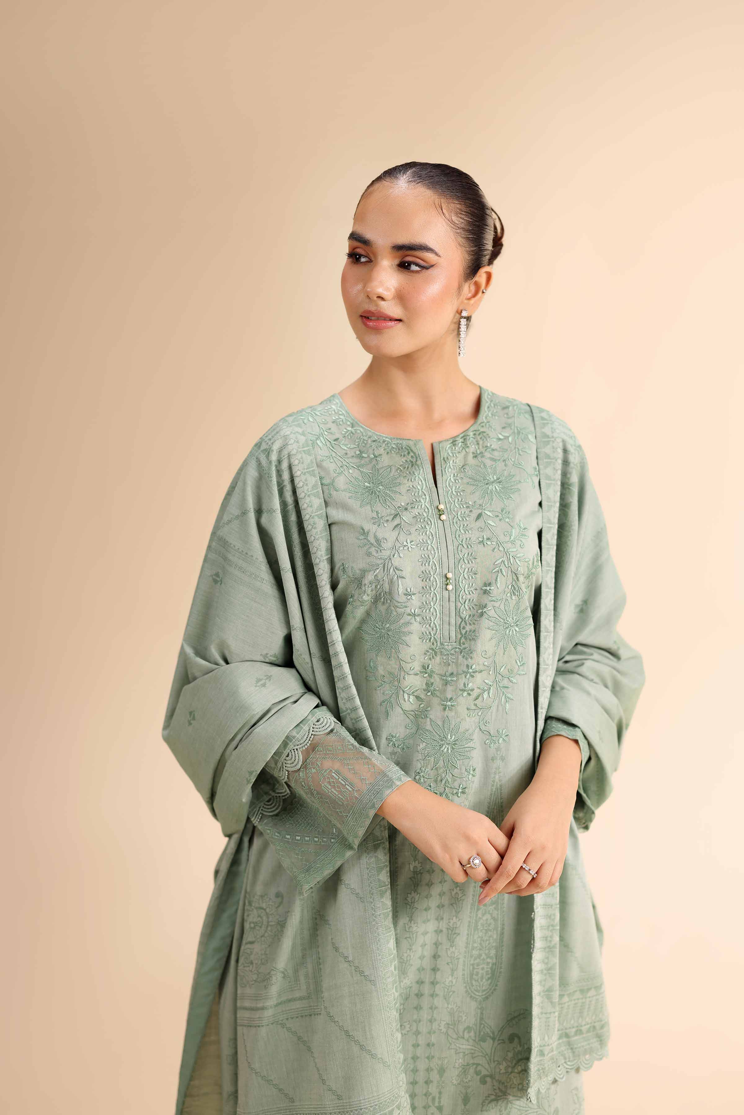 3 Piece - Jacquard Embroidered Suit - 42501046 for Women - Unstitched Collection | Nishat | Shop Online