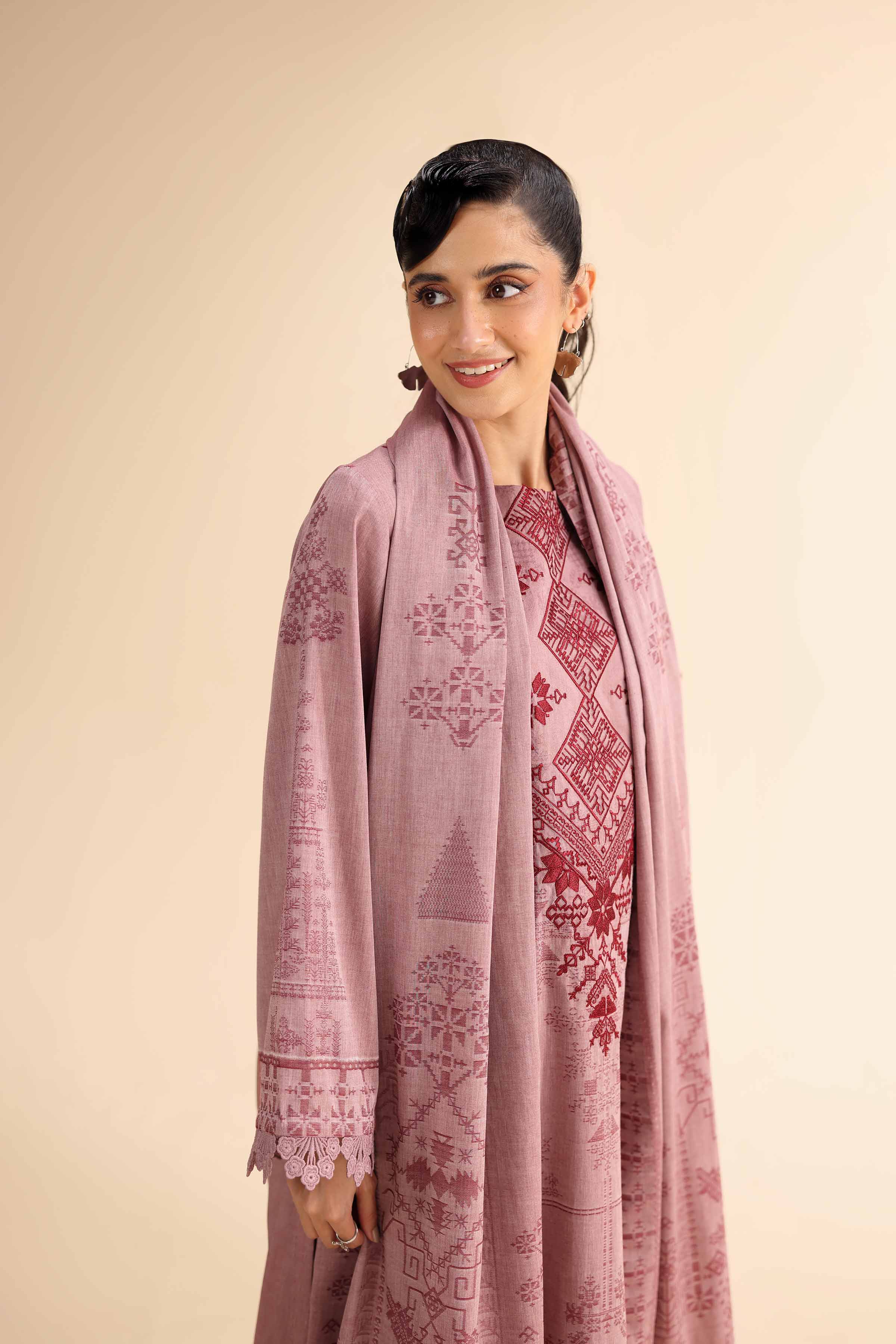 3 Piece - Jacquard Embroidered Suit - 42501047 for Women - Unstitched Collection | Nishat | Shop Online