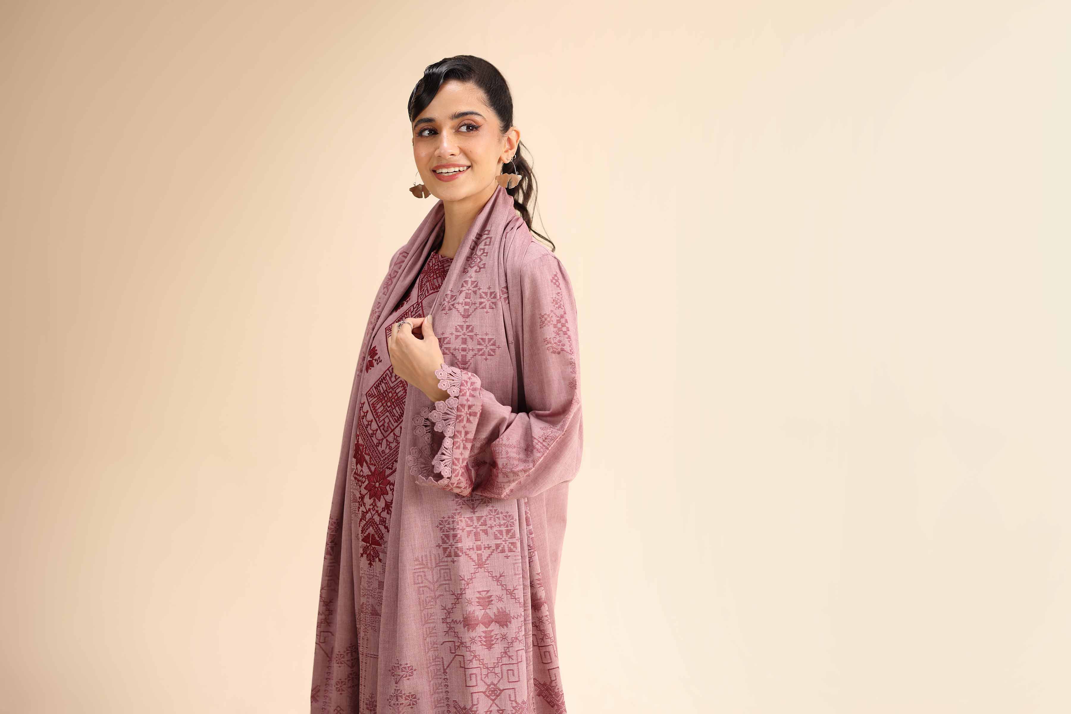3 Piece - Jacquard Embroidered Suit - 42501047 for Women - Unstitched Collection | Nishat | Shop Online