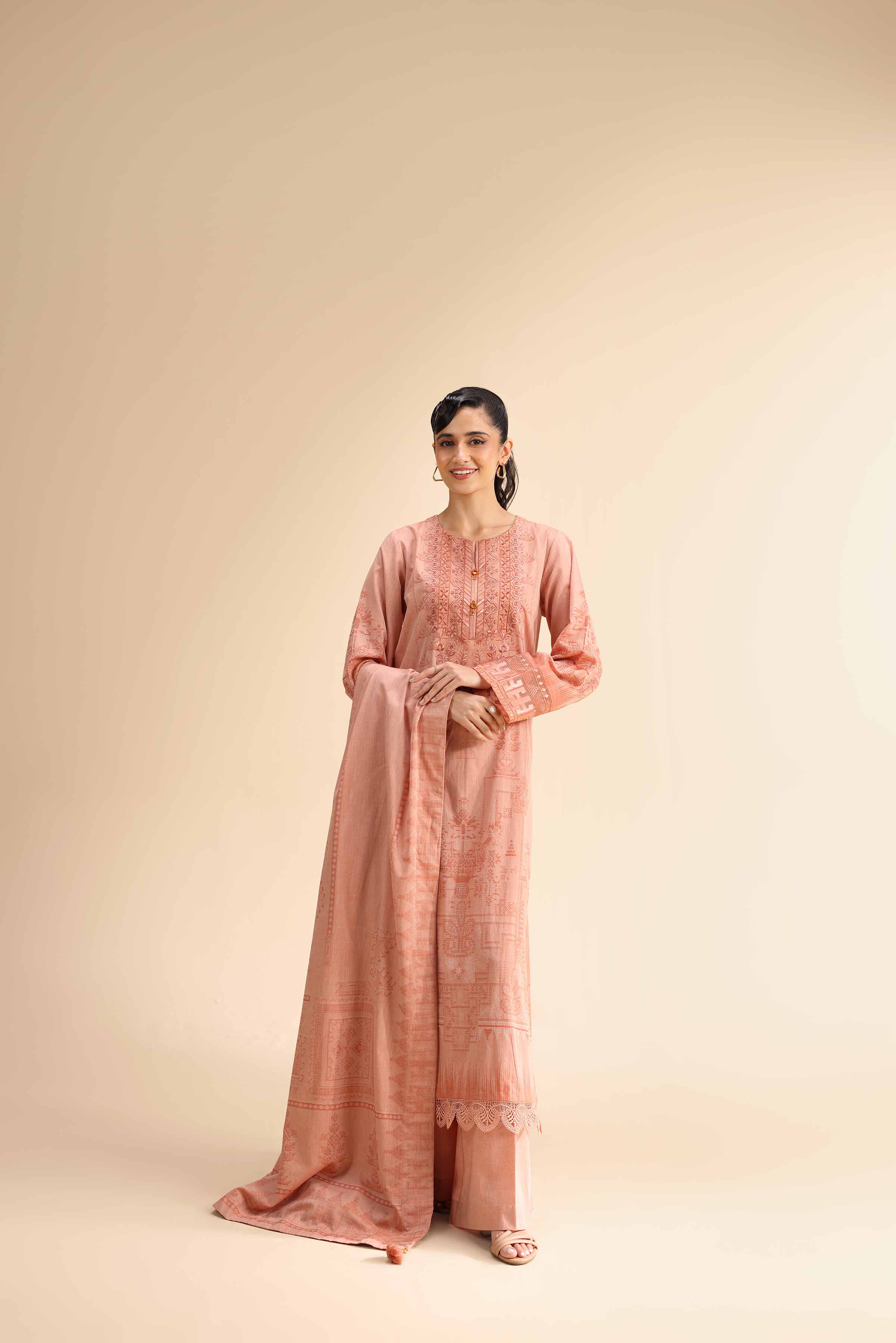 3 Piece - Jacquard Embroidered Suit - 42501049 for Women - Unstitched Collection | Nishat | Shop Online