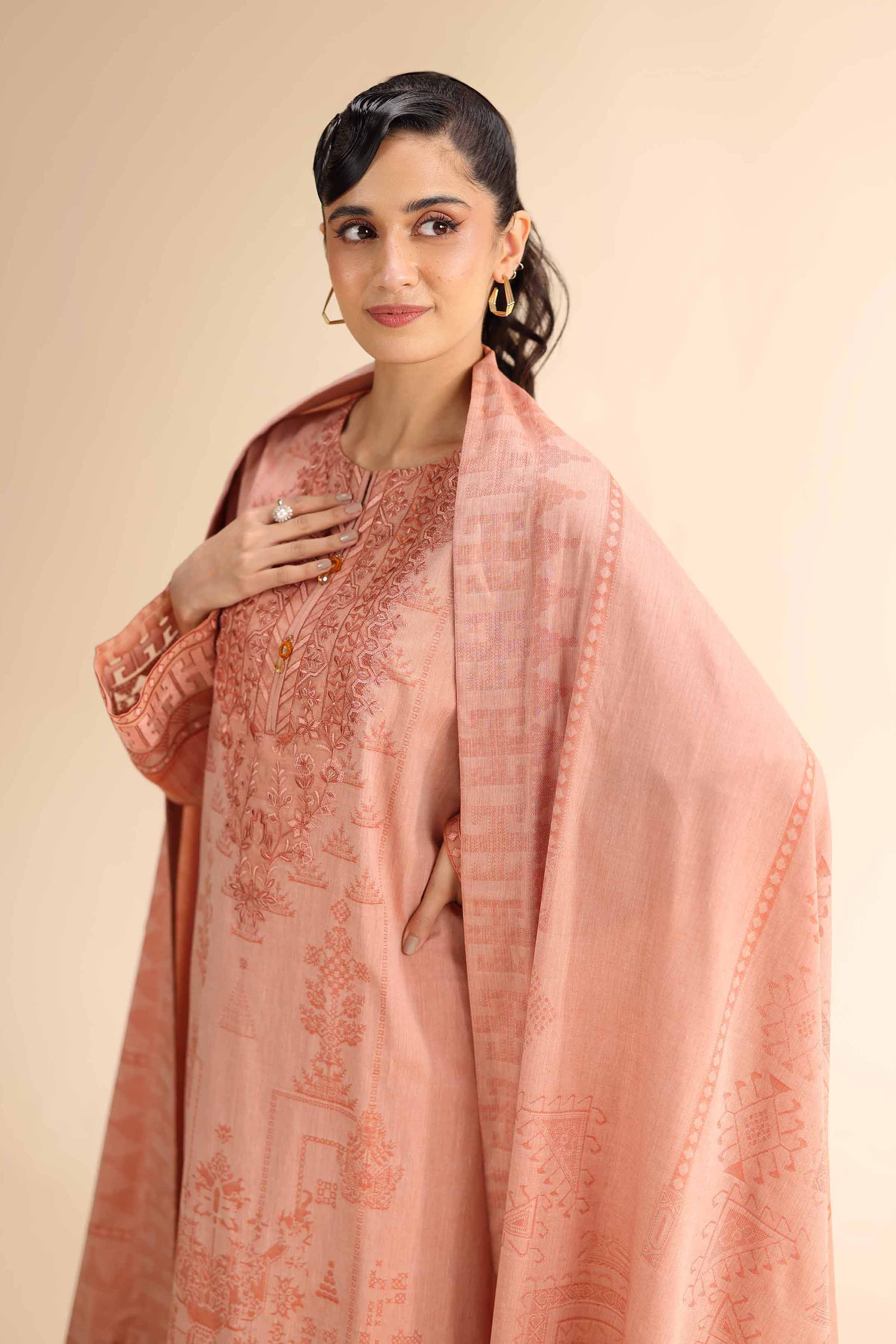 3 Piece - Jacquard Embroidered Suit - 42501049 for Women - Unstitched Collection | Nishat | Shop Online