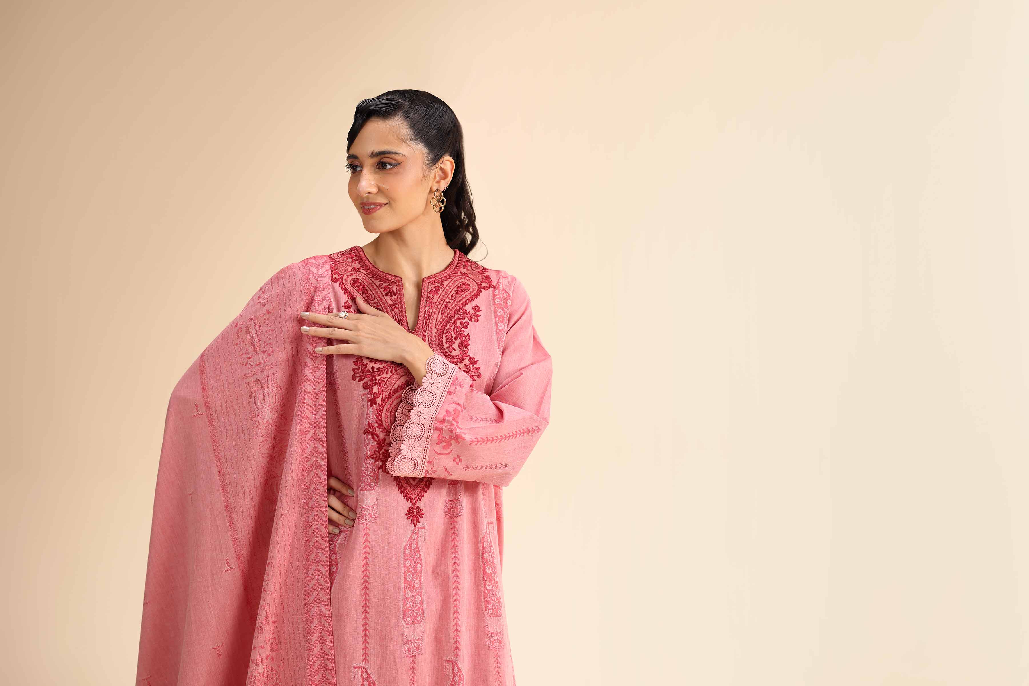 3 Piece - Jacquard Embroidered Suit - 42501050 for Women - Unstitched Collection | Nishat | Shop Online