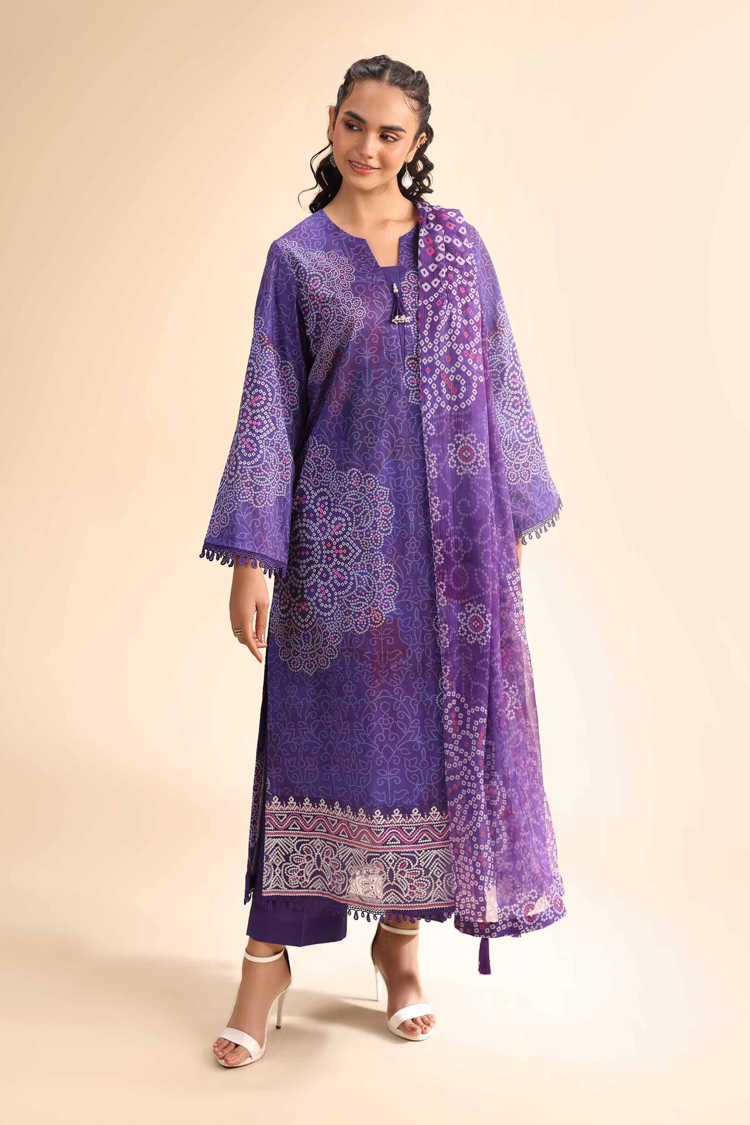 3 Piece - Digital Printed Embroidered Suit - 42501051 for Women - Unstitched Collection | Nishat | Shop Online