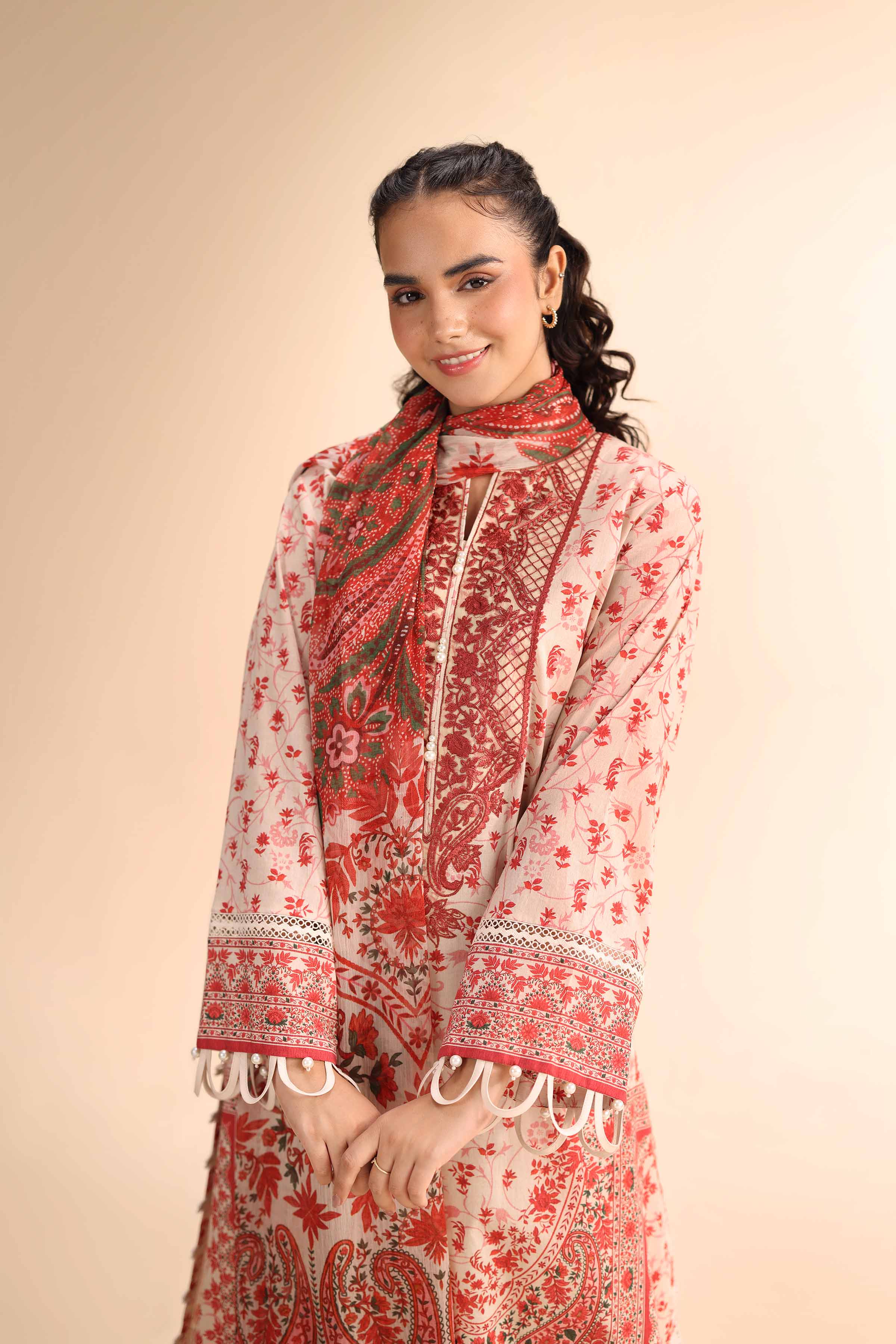 3 Piece - Digital Printed Embroidered Suit - 42501053 for Women - Unstitched Collection | Nishat | Shop Online