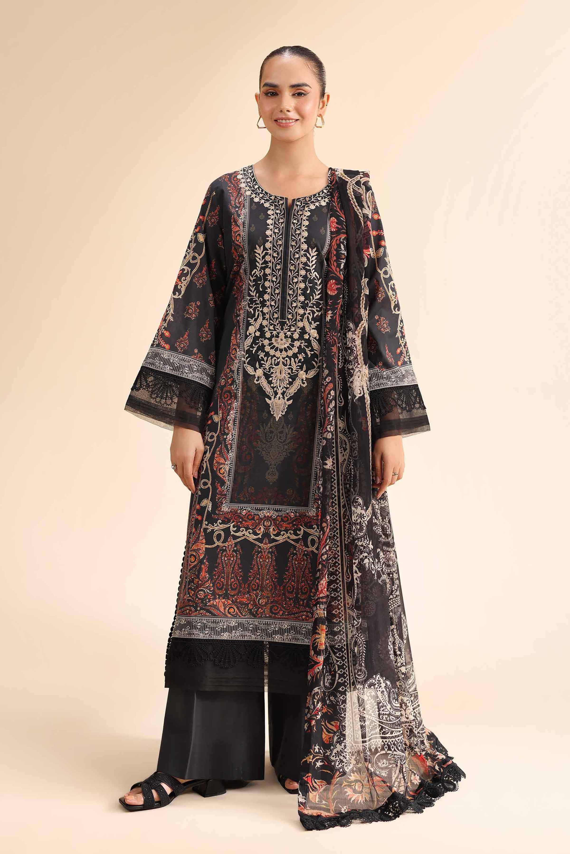 3 Piece - Digital Printed Embroidered Suit - 42501054 for Women - Unstitched Collection | Nishat | Shop Online