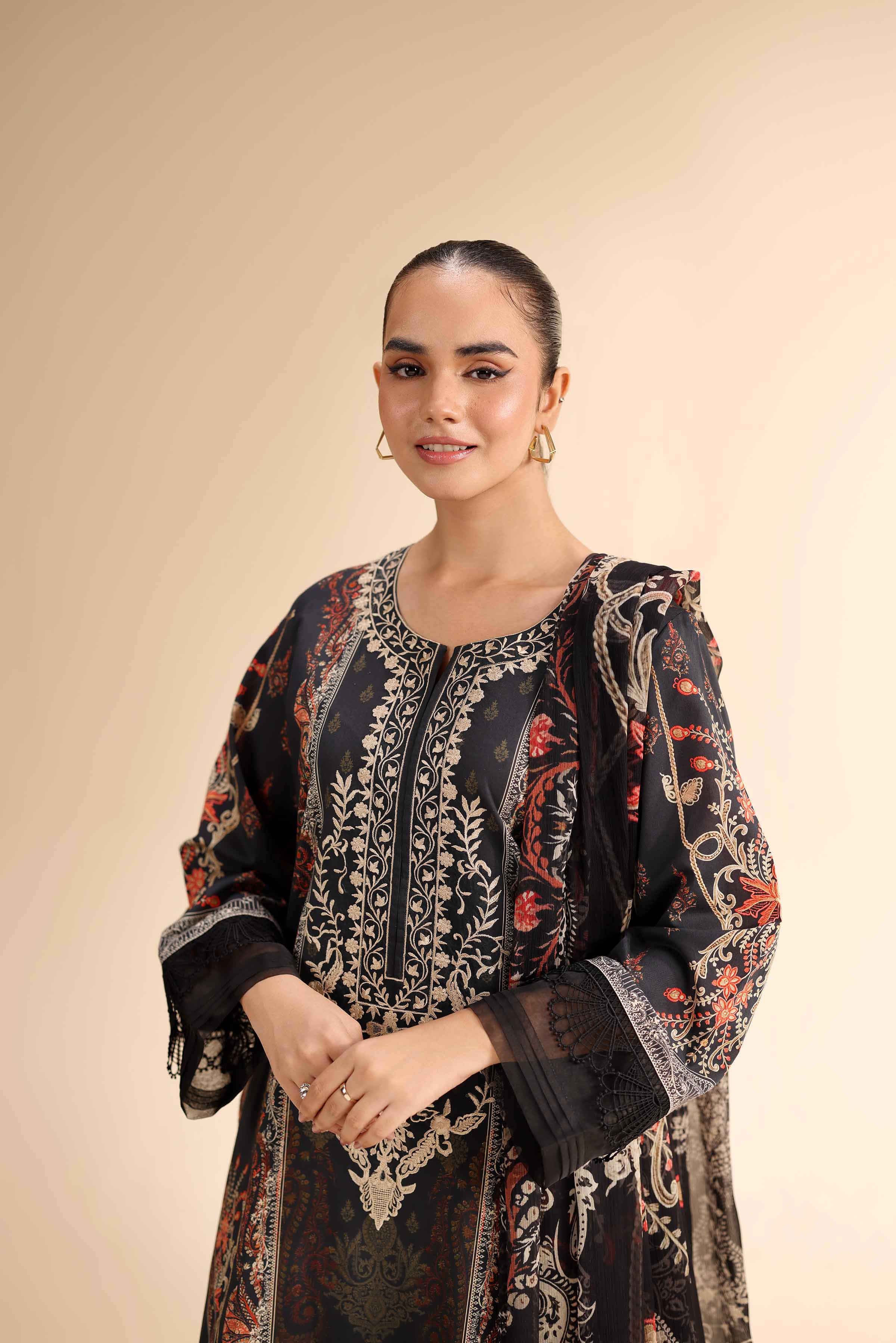 3 Piece - Digital Printed Embroidered Suit - 42501054 for Women - Unstitched Collection | Nishat | Shop Online