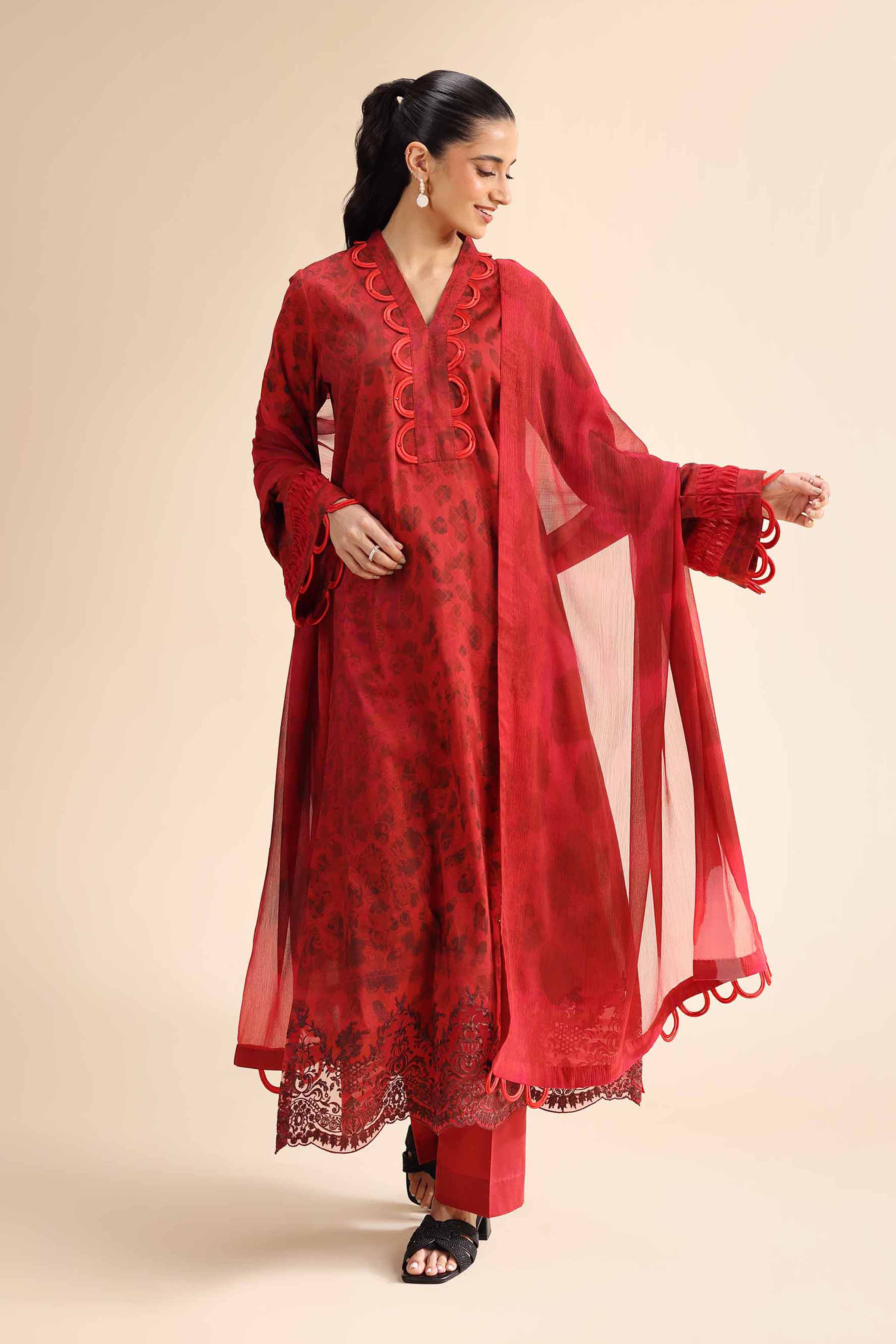 3 Piece - Digital Printed Embroidered Suit - 42501055 for Women - Unstitched Collection | Nishat | Shop Online