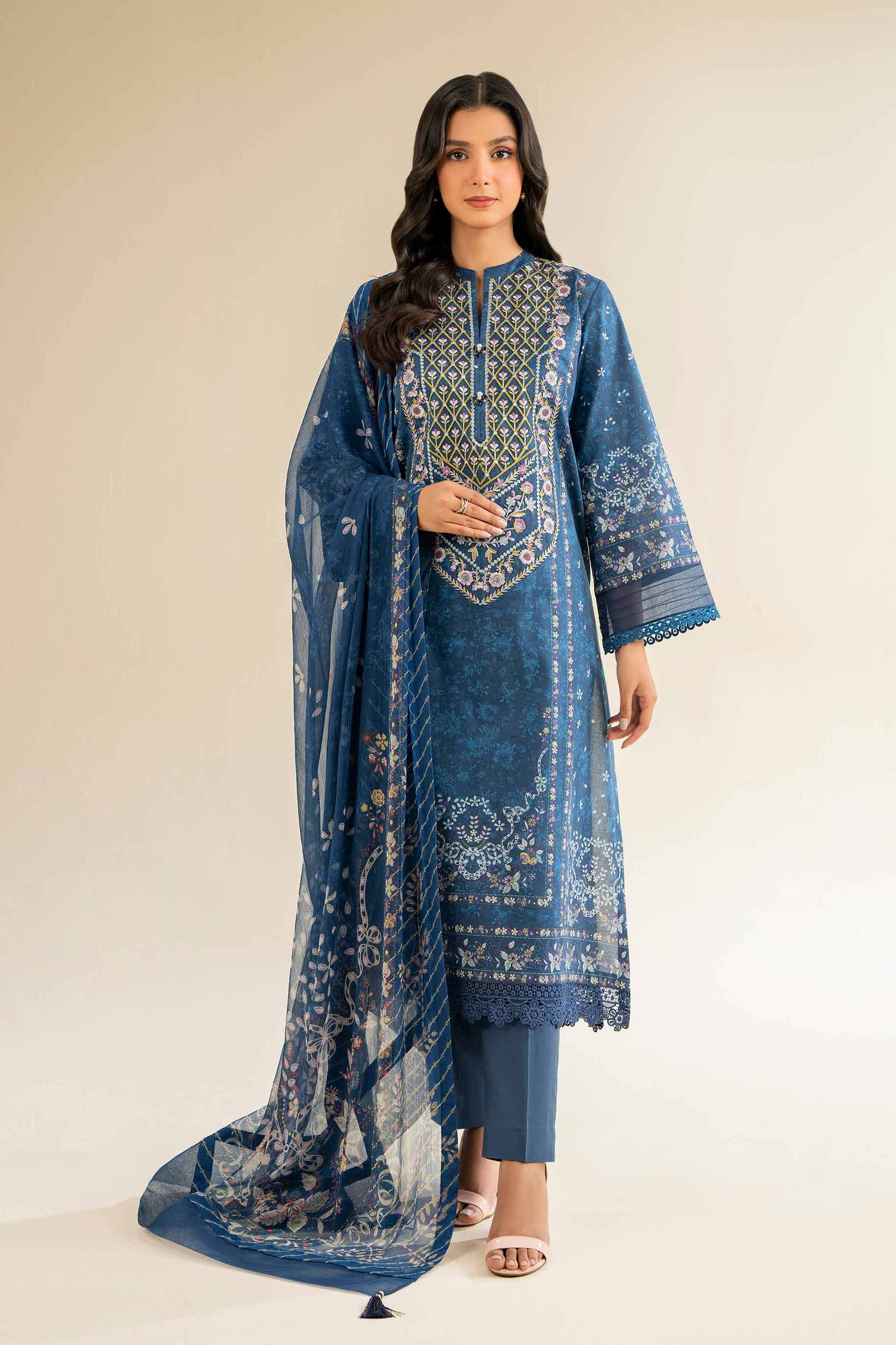 3 Piece - Digital Printed Embroidered Suit - 42501056 for Women - Unstitched Collection | Nishat | Shop Online