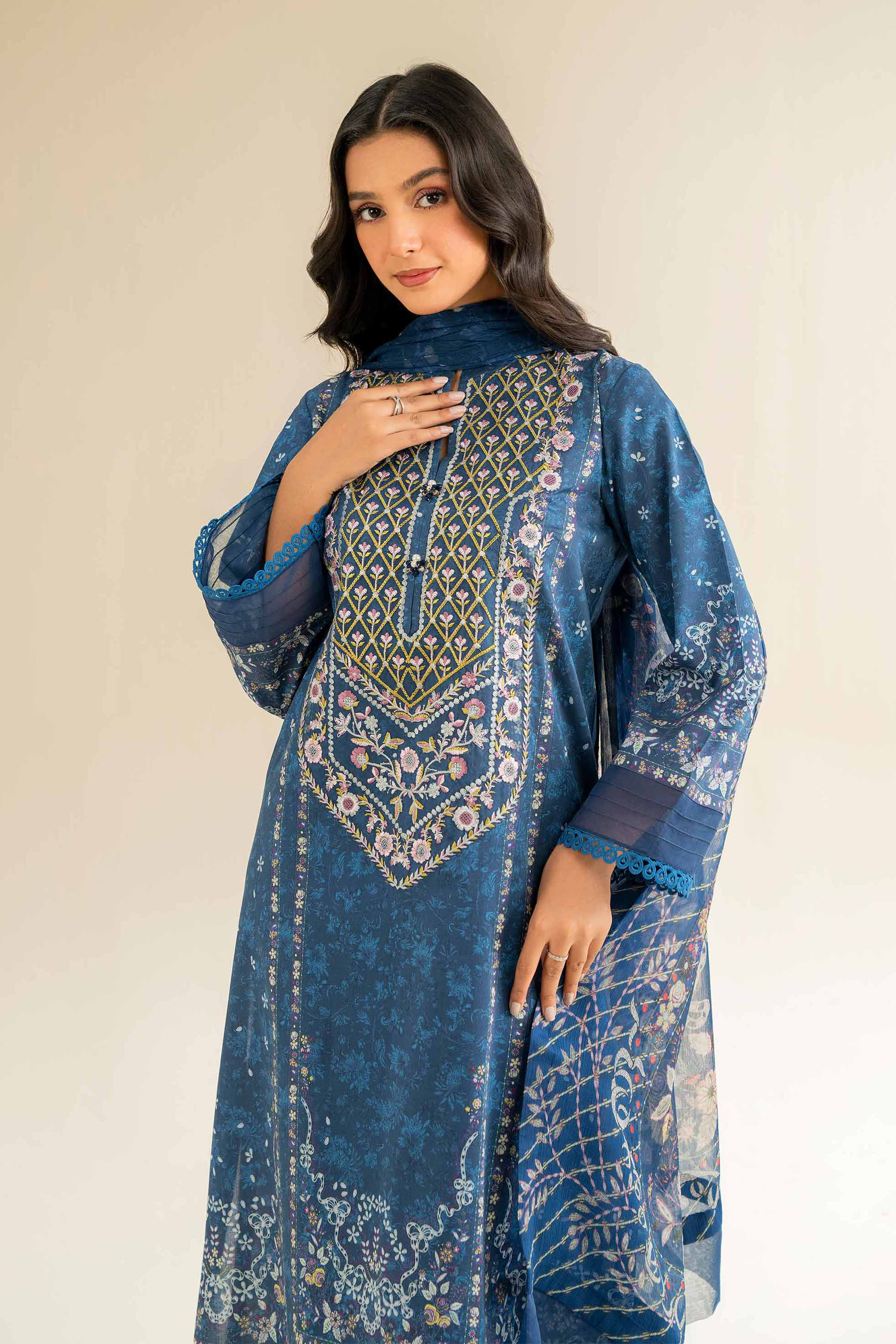 3 Piece - Digital Printed Embroidered Suit - 42501056 for Women - Unstitched Collection | Nishat | Shop Online