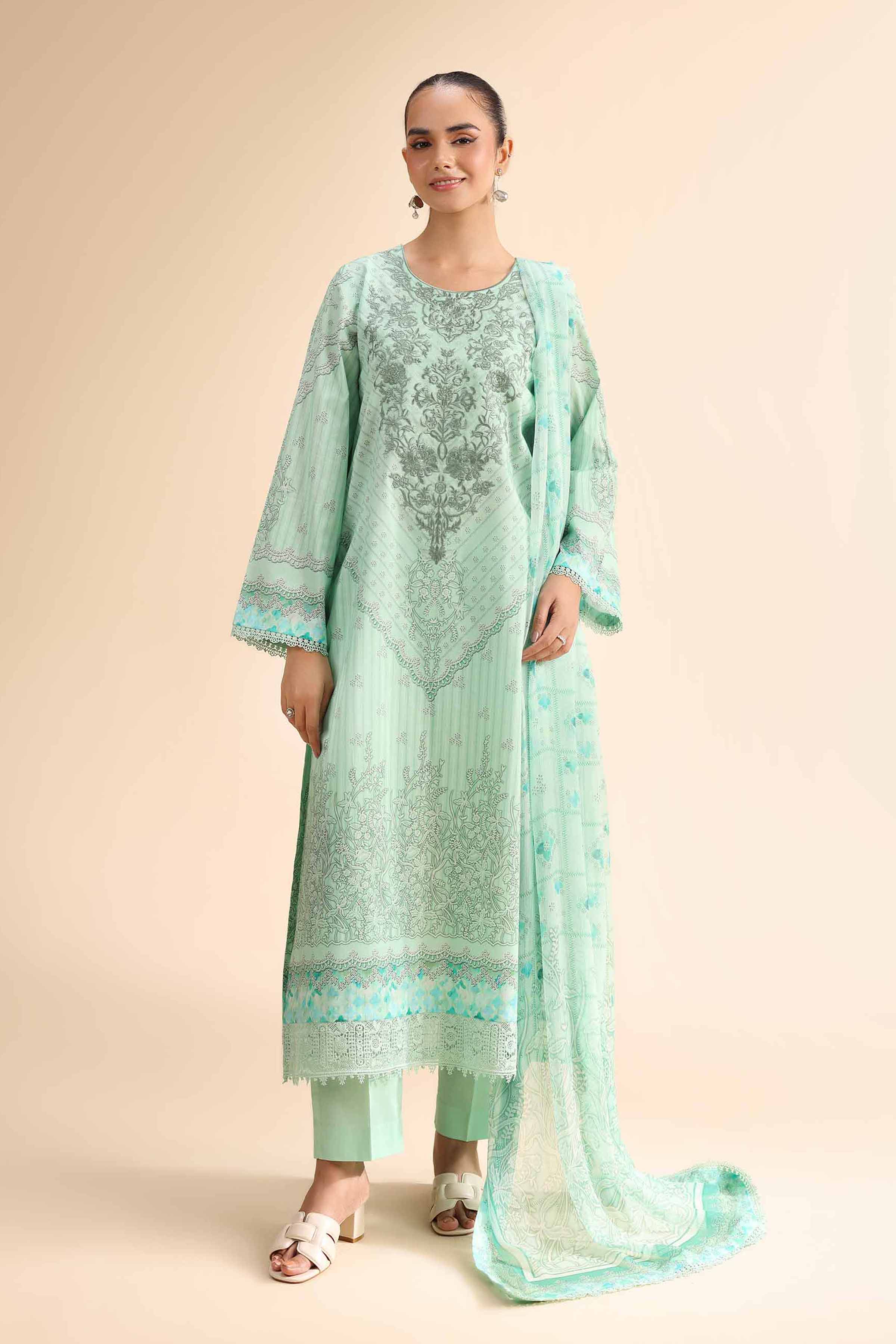 3 Piece - Digital Printed Embroidered Suit - 42501058 for Women - Unstitched Collection | Nishat | Shop Online