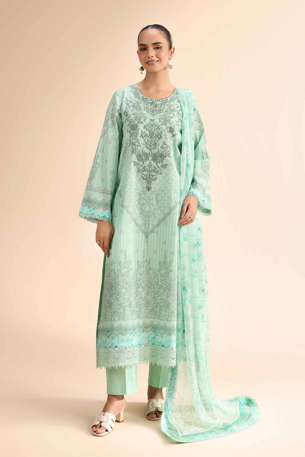 3 Piece - Digital Printed Embroidered Suit - 42501058